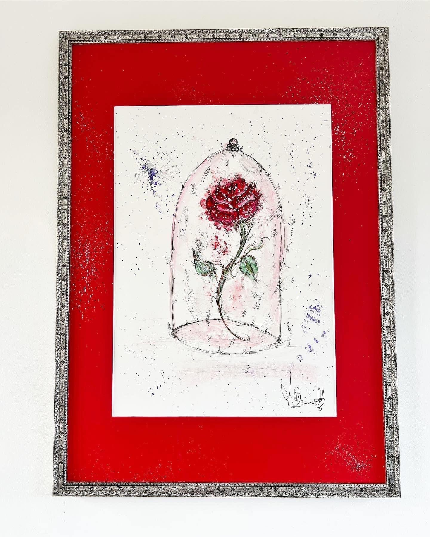The Rose - Limited Edition A3 Print - Disney Art - Disney - Beauty and the Beast