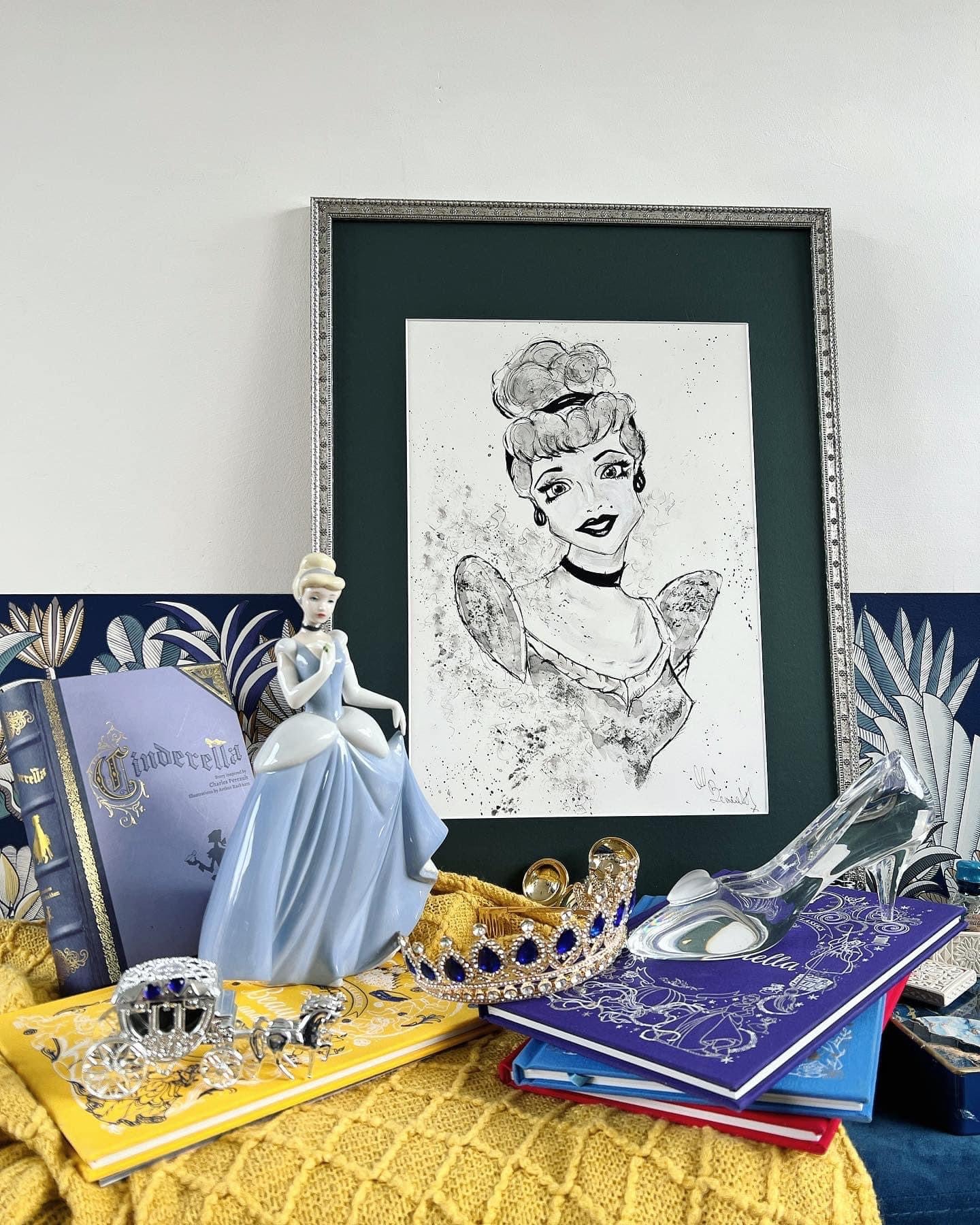 Cinderella - Original Framed Water Colour Painting