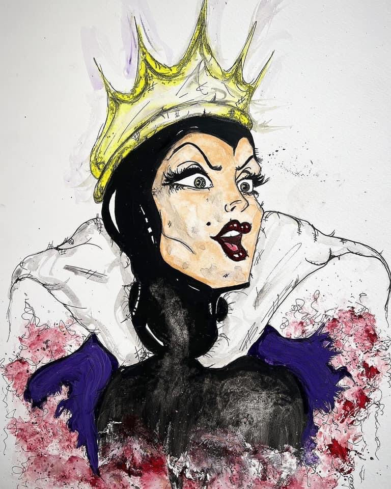 The Evil Queen Original Framed Painting - Snow White - Disney Villains Art - Evil Queen Painting - Evil Queen Art - OUAT ART- Snow White Art
