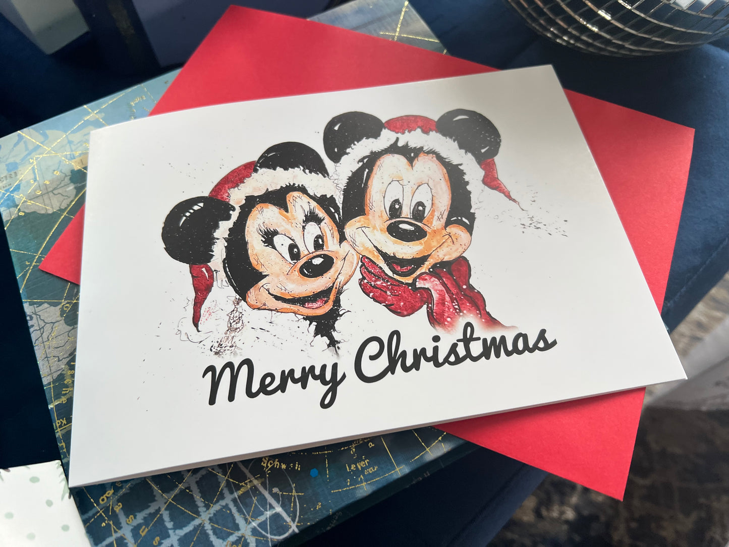 Mickey & Mini Mouse - A5 Christmas Card