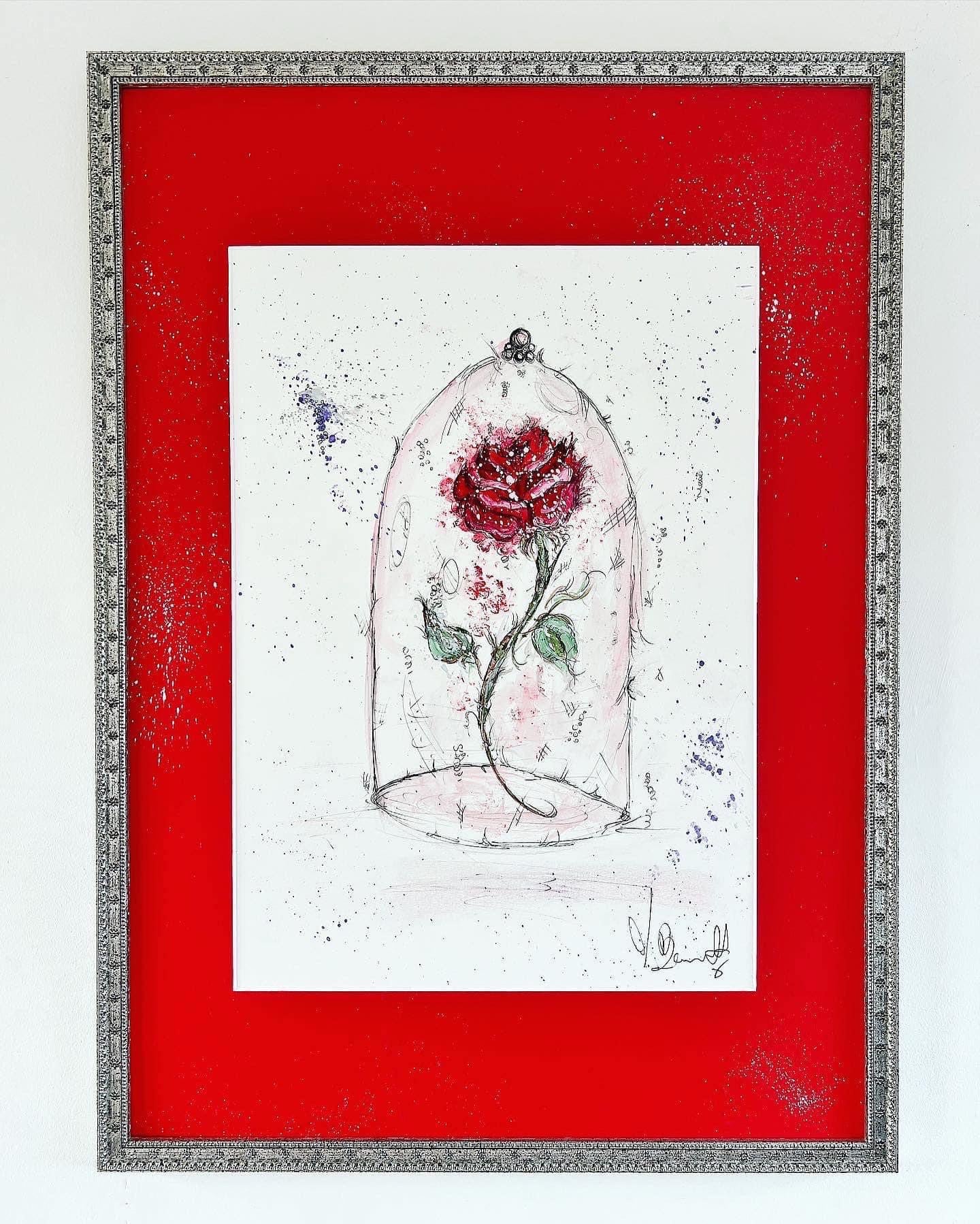 The Rose - Limited Edition A3 Print - Disney Art - Disney - Beauty and the Beast