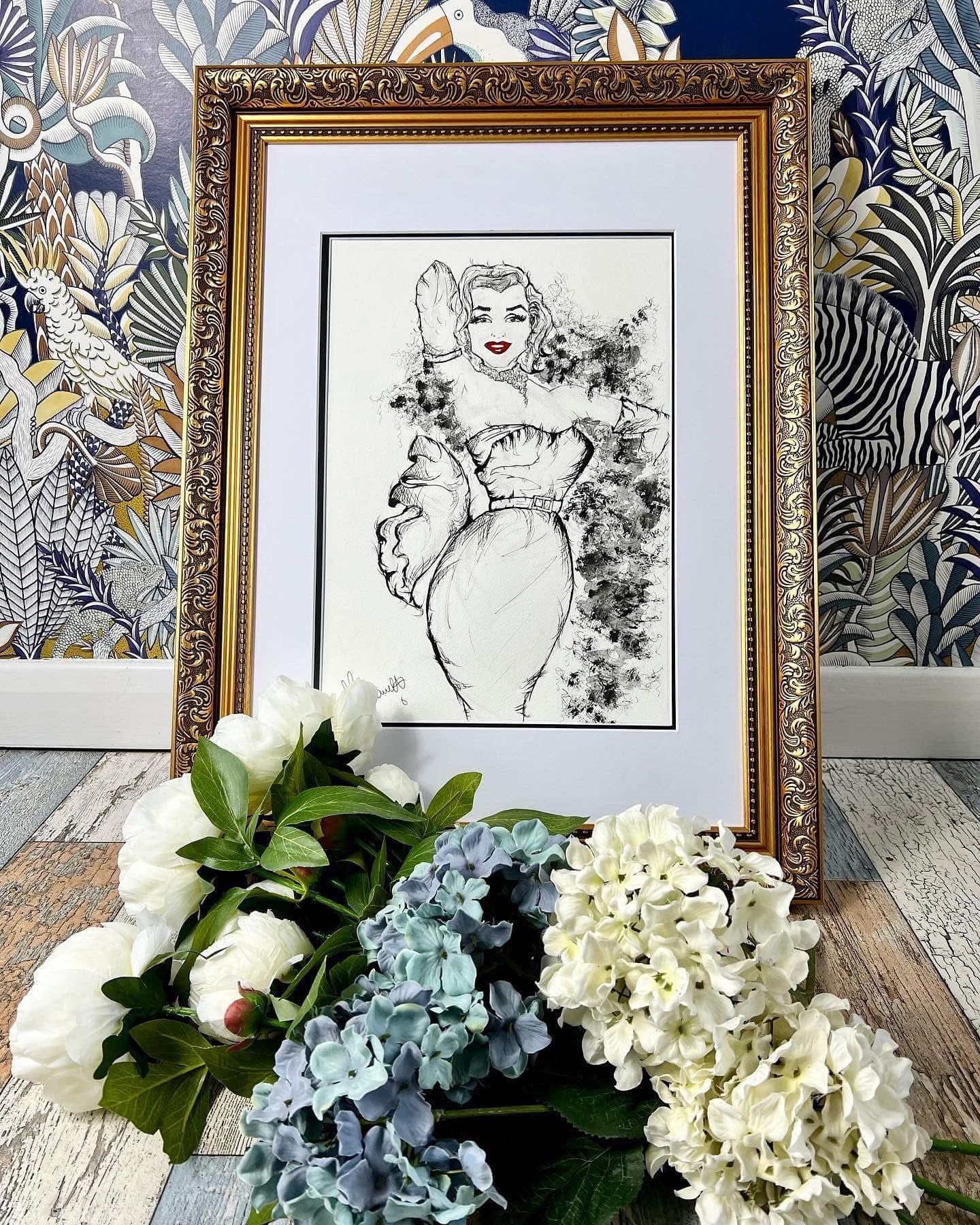 Marilyn Monroe - Original Framed Painting - Marilyn Monroe Art- Marilyn Monroe Painting