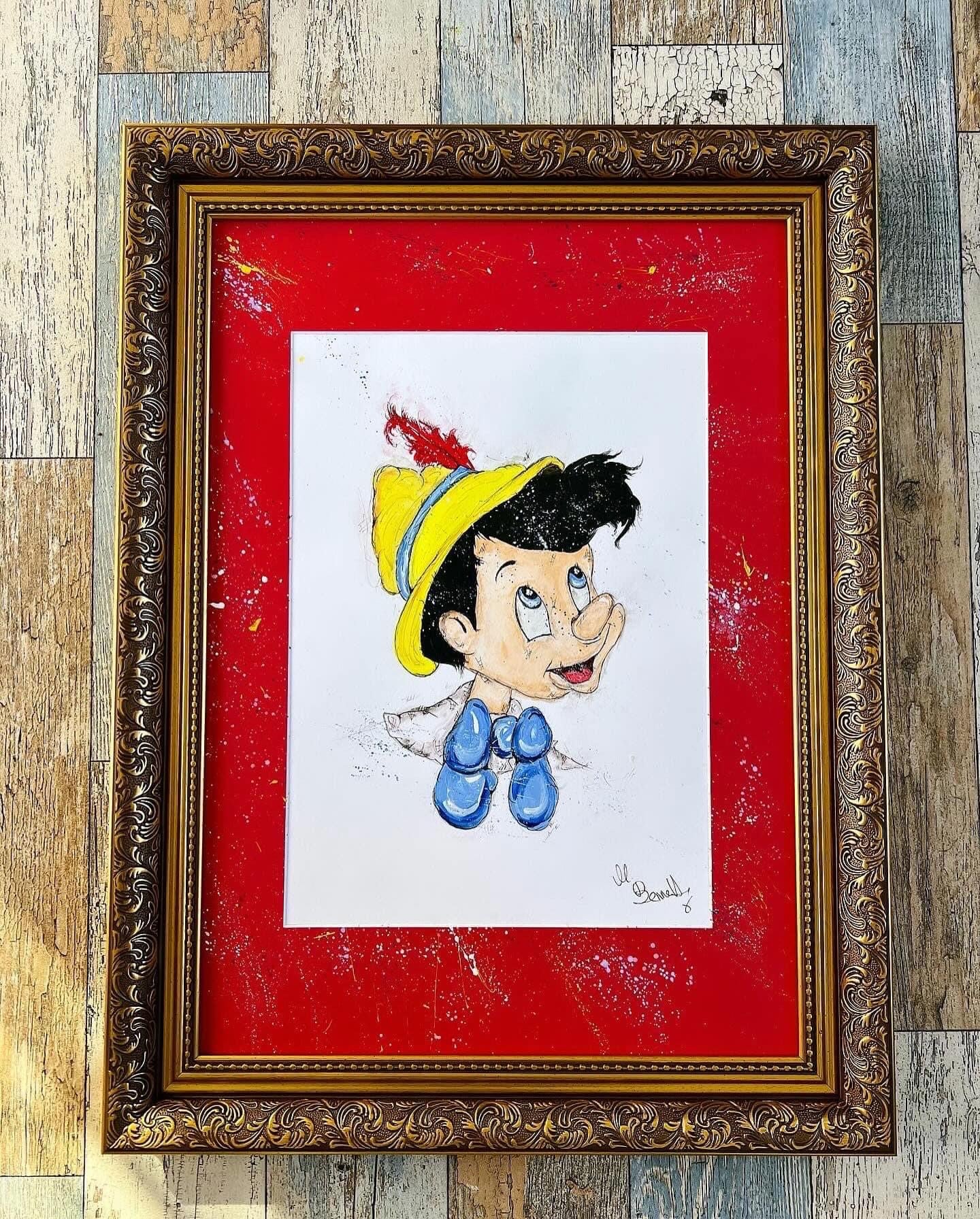 Pinocchio - Original Framed Water Colour Painting - Disney Art - Disney Painting - Pinocchio Art - 27/20Inches