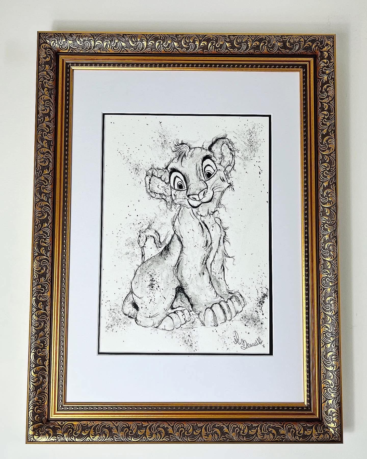 Simba - The Lion King - Original Framed Painting - Disney Art - Disney Painting