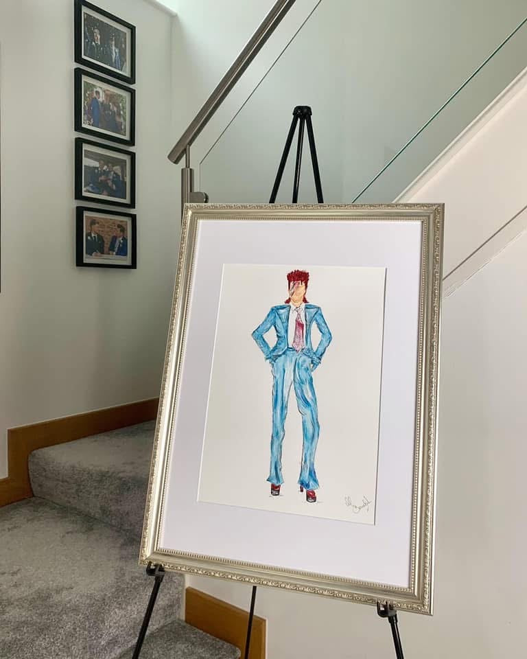 Original - Framed Painting - David Bowie - Bowie - Bowie Art - David Bowie Painting - Music - Fashion Illustration