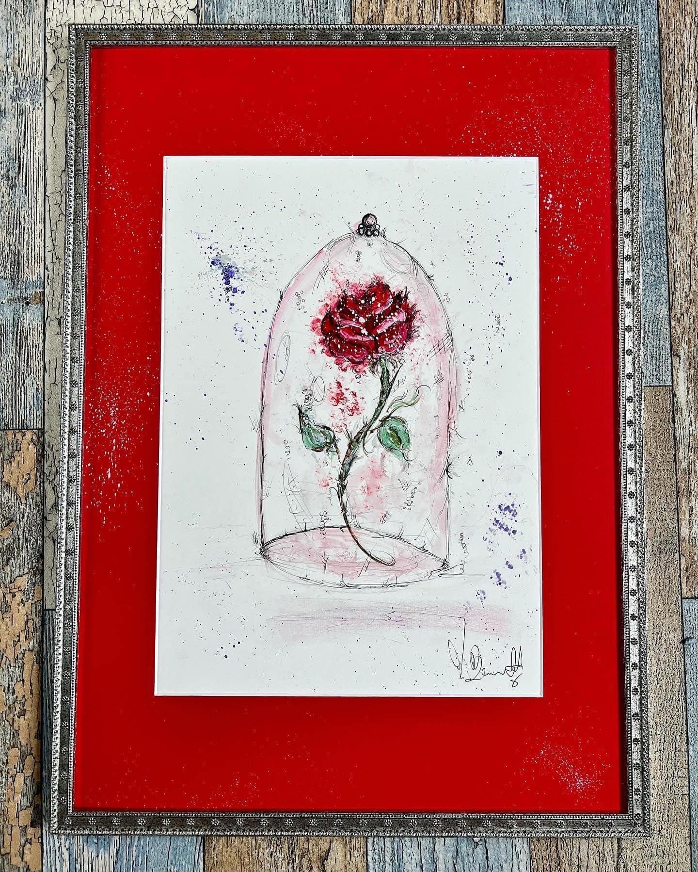 The Rose - Limited Edition A3 Print - Disney Art - Disney - Beauty and the Beast