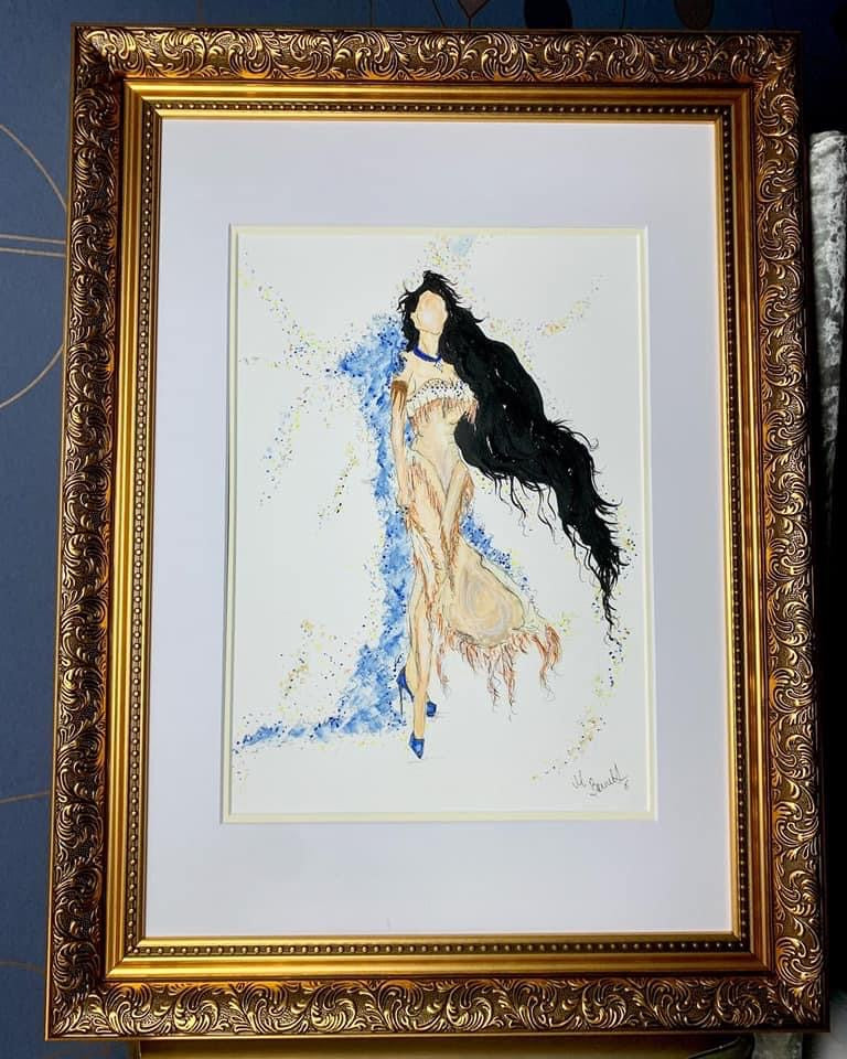 Pocahontas- Original Framed Painting - Disney Art - Disney Princess