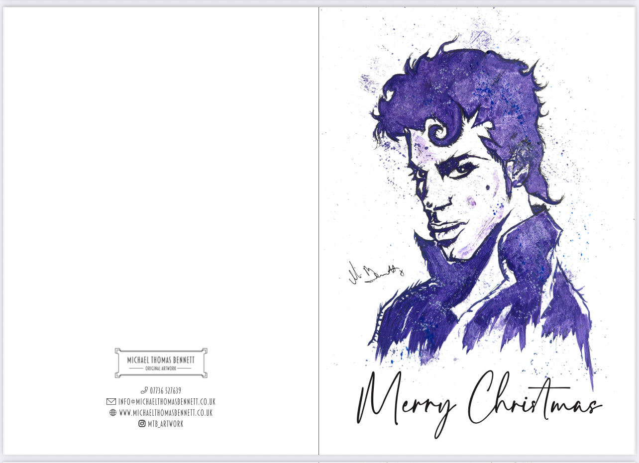 A5 Christmas Card - Prince - Purple Rain