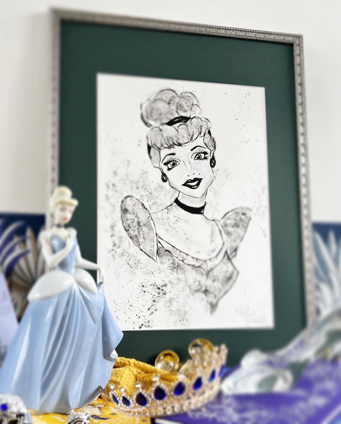 Cinderella - Original Framed Water Colour Painting