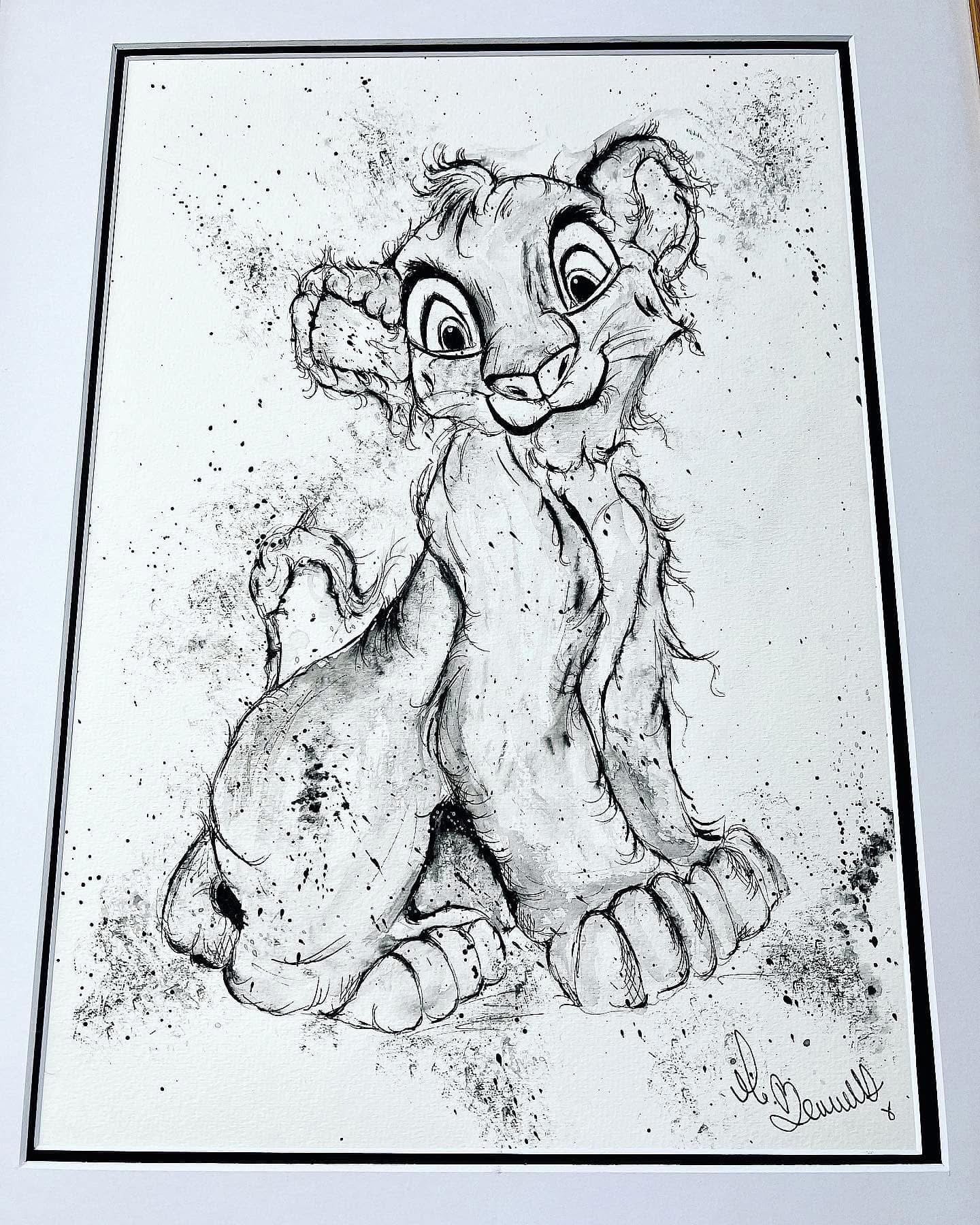 Simba - The Lion King - Original Framed Painting - Disney Art - Disney Painting