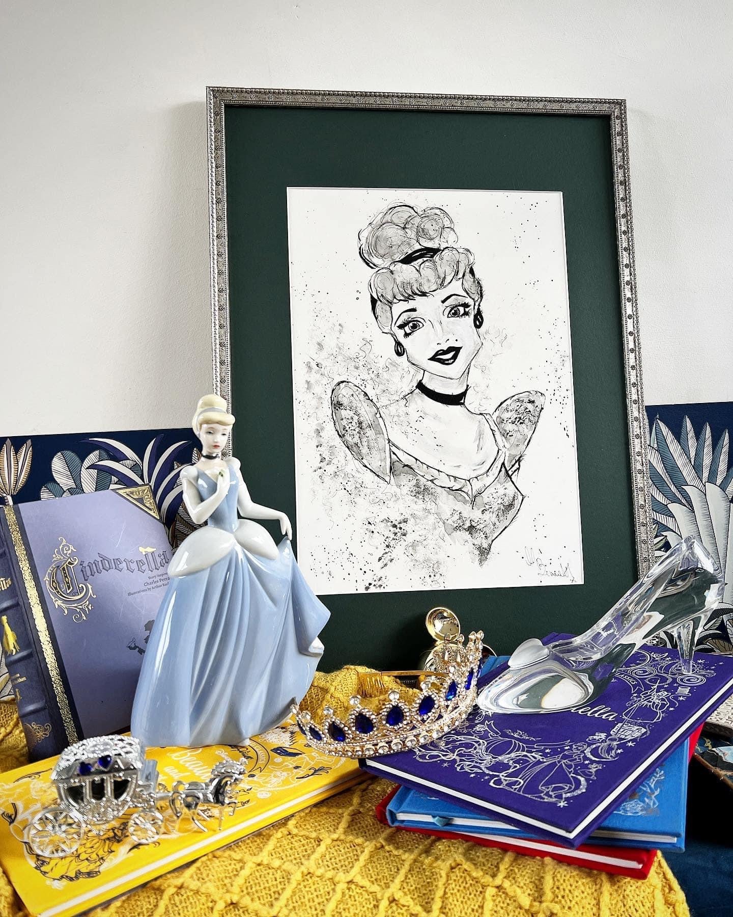 Cinderella - Original Framed Water Colour Painting