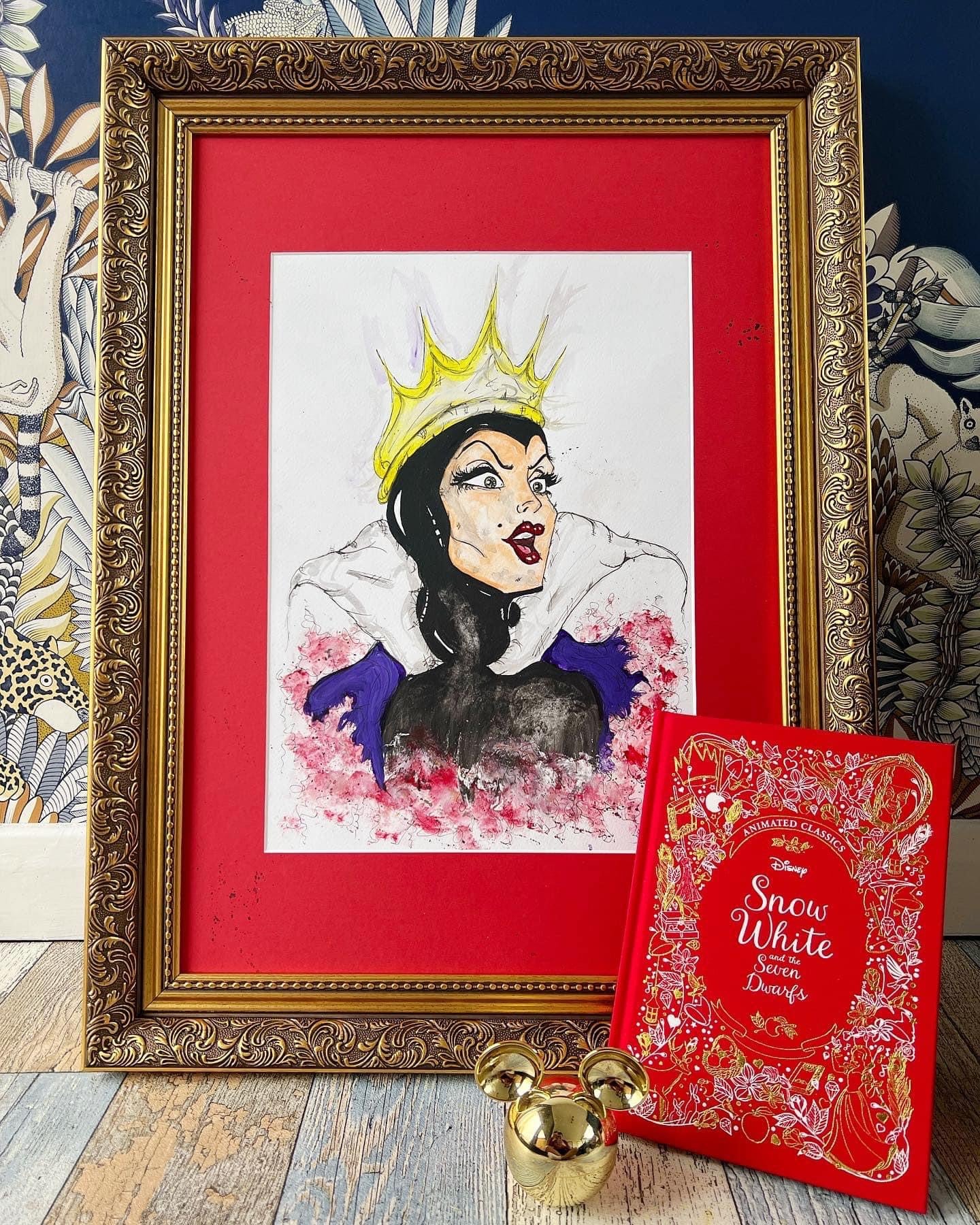 The Evil Queen Original Framed Painting - Snow White - Disney Villains Art - Evil Queen Painting - Evil Queen Art - OUAT ART- Snow White Art