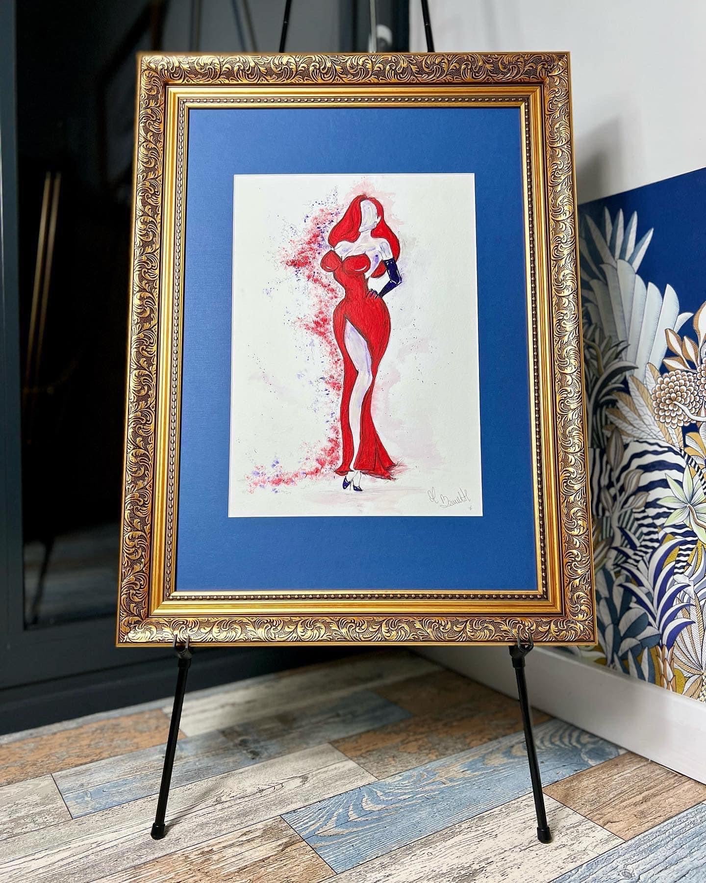 Jessica Rabbit - Original - Framed - Painting - Jessica Rabbit Art - Who Framed Roger Rabbit - Jessica Rabbit Painting - Pin Up - Pin Up Art