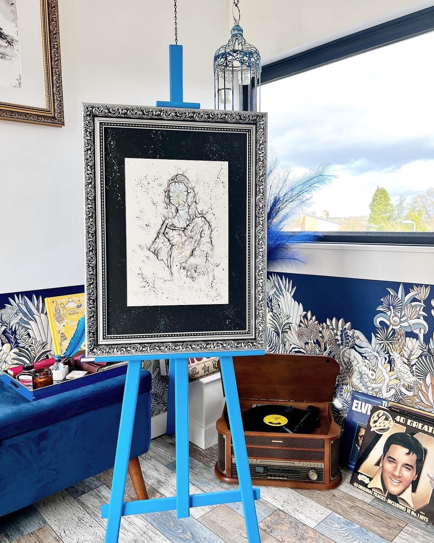 The Mona Lisa - Original Framed Painting - Van Gogh Art - Water Colours & Ink