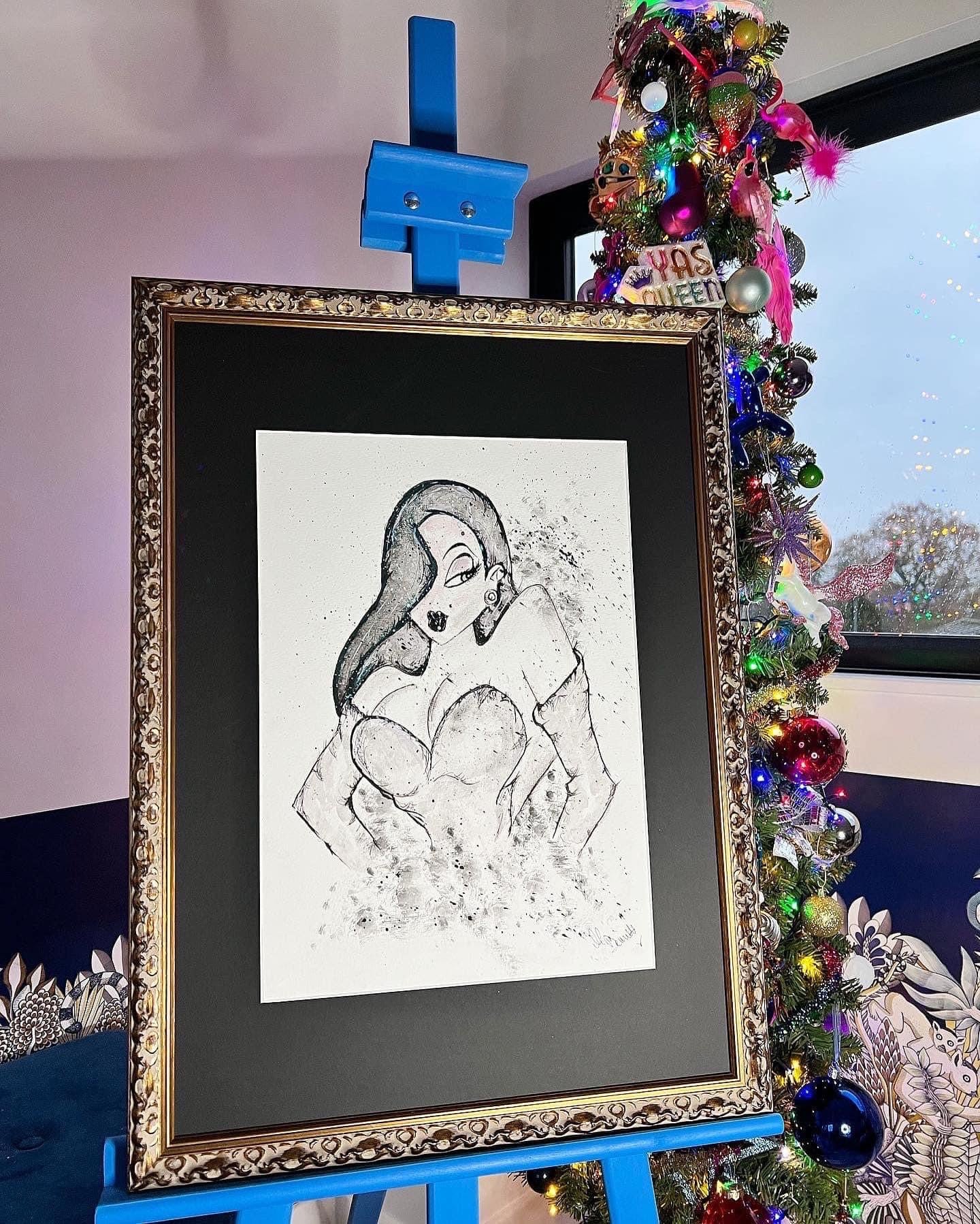 Jessica Rabbit - Original - Framed - Painting - Jessica Rabbit Art - Who Framed Roger Rabbit - Jessica Rabbit Painting - Pin Up - Pin Up Art