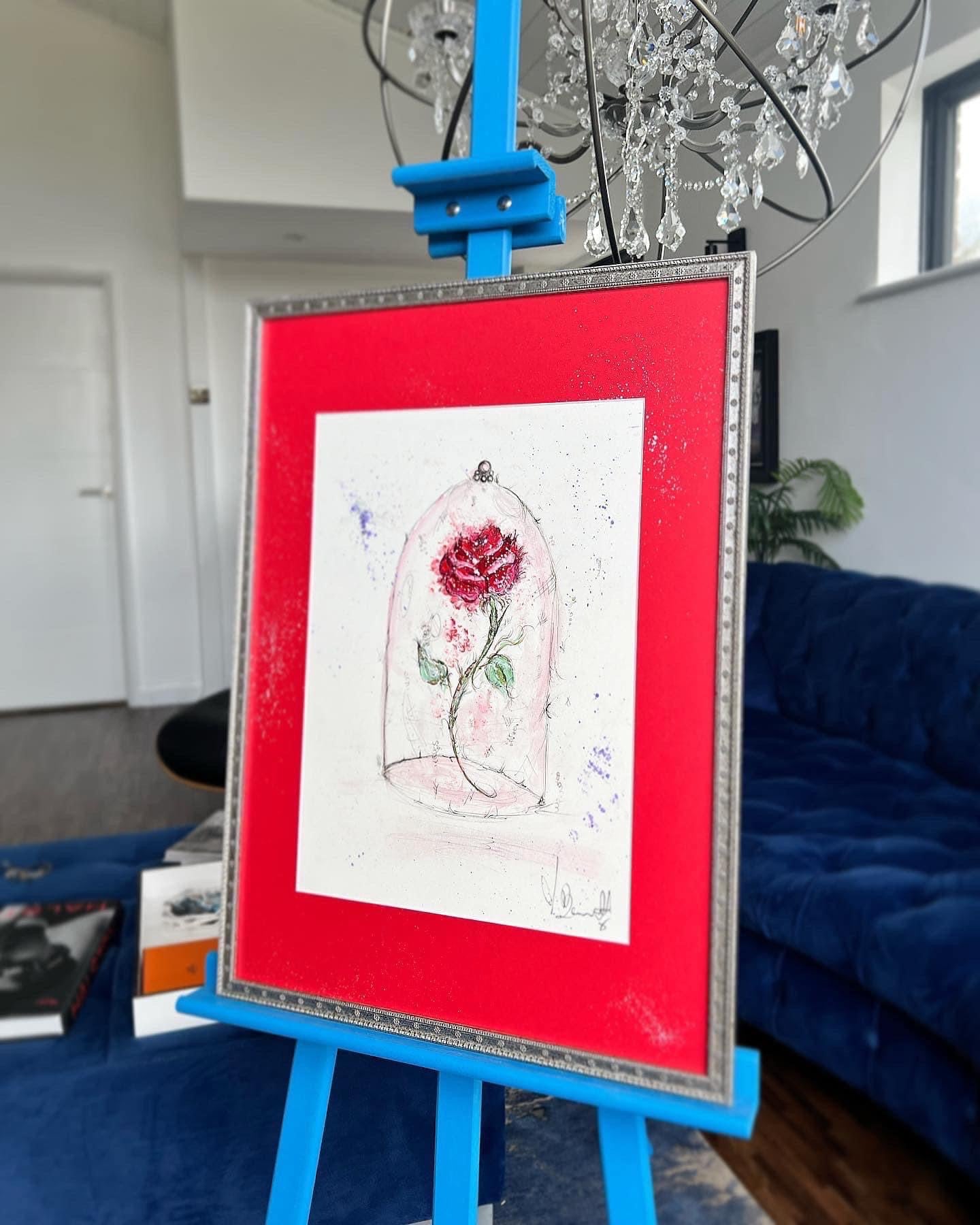 The Rose - Limited Edition A3 Print - Disney Art - Disney - Beauty and the Beast