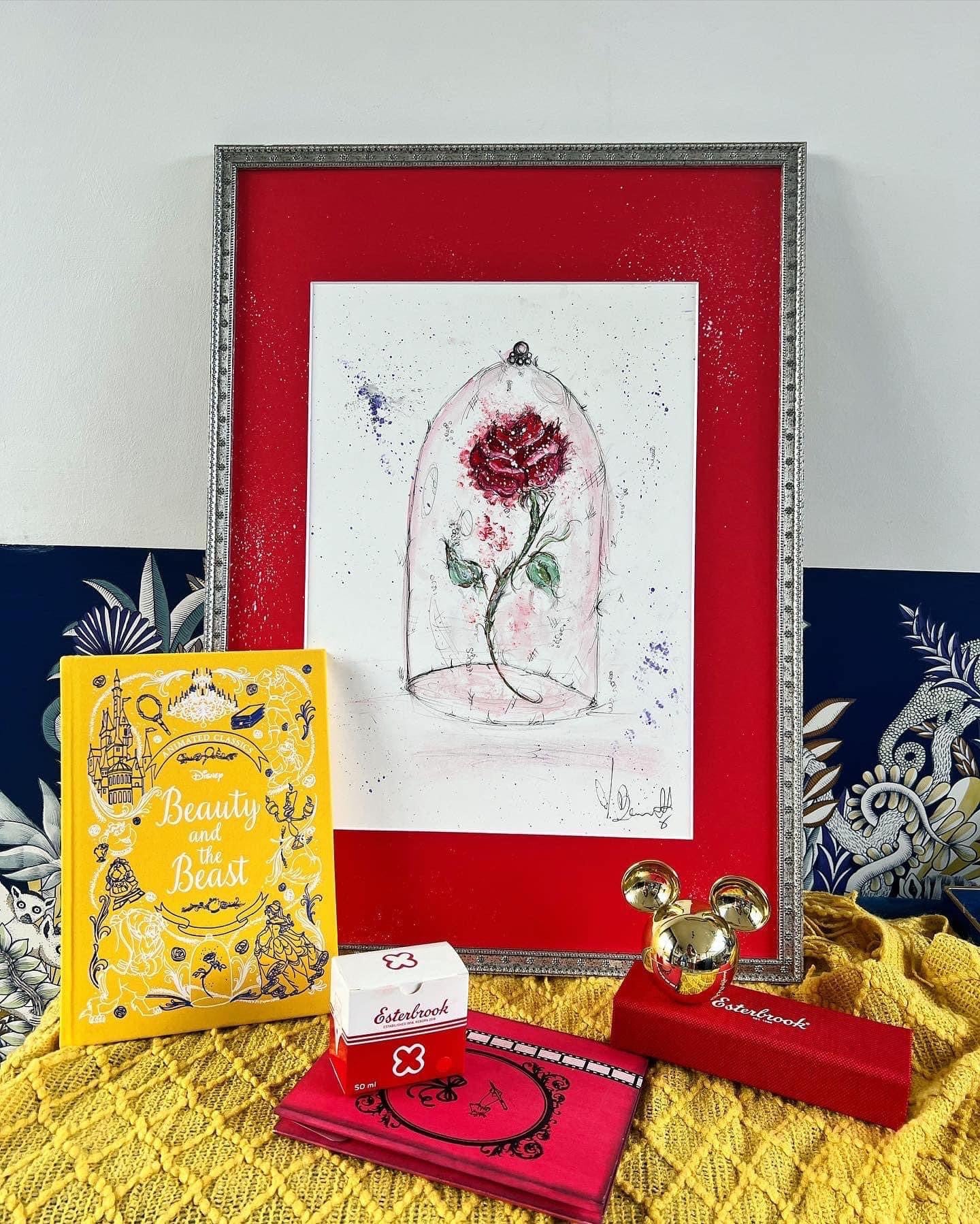 The Rose - Limited Edition A3 Print - Disney Art - Disney - Beauty and the Beast