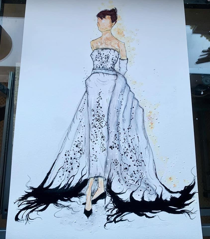 Audrey Hepburn - Sabrina - original framed painting - Audrey Hepburn Art - Audrey Hepburn Painting