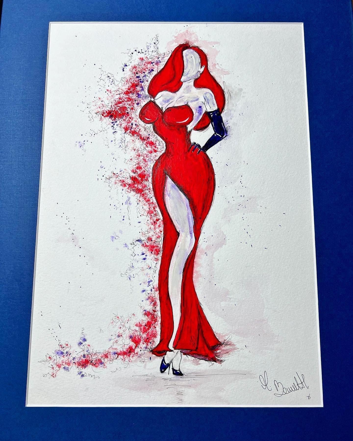 Jessica Rabbit - Original - Framed - Painting - Jessica Rabbit Art - Who Framed Roger Rabbit - Jessica Rabbit Painting - Pin Up - Pin Up Art