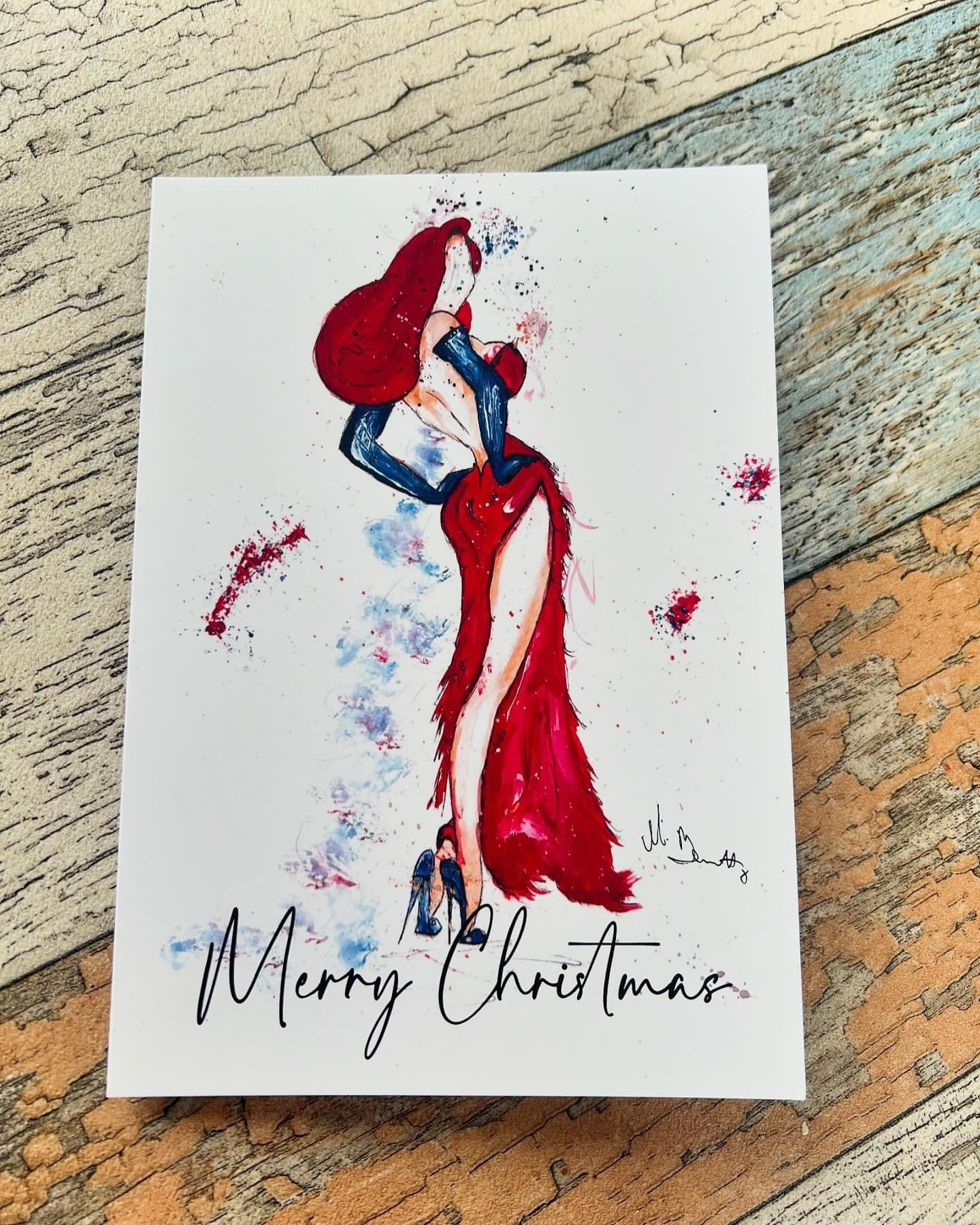 Jessica Rabbit - A5 Christmas Card - Jessica Rabbit Art
