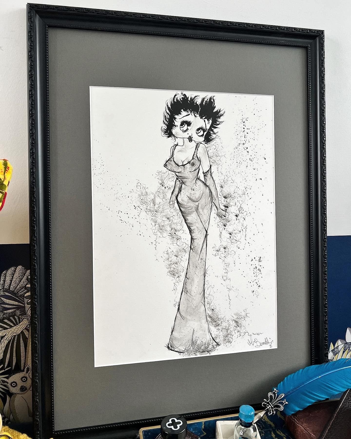Betty Boop - Original Framed Painting - Betty Boop Painting - Pin up Girl - Betty Boop Art - Pin Up - Pin Up Art