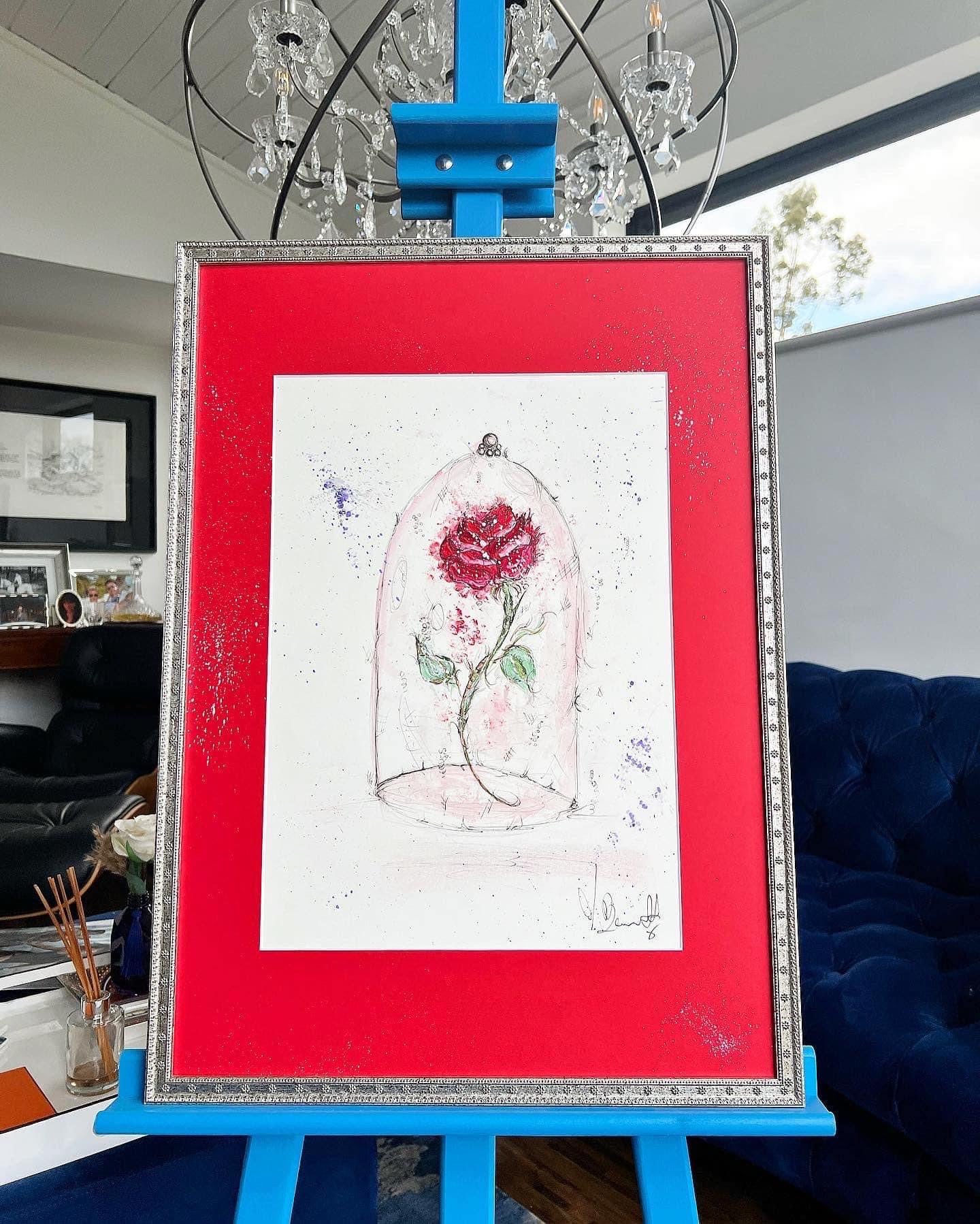 The Rose - Limited Edition A3 Print - Disney Art - Disney - Beauty and the Beast