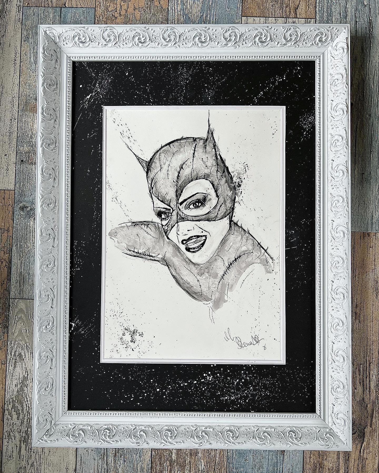 Catwoman - Original Framed Painting -Batman - Catwoman Art - Catwoman Painting - Batman Returns - Michelle Pfeiffer