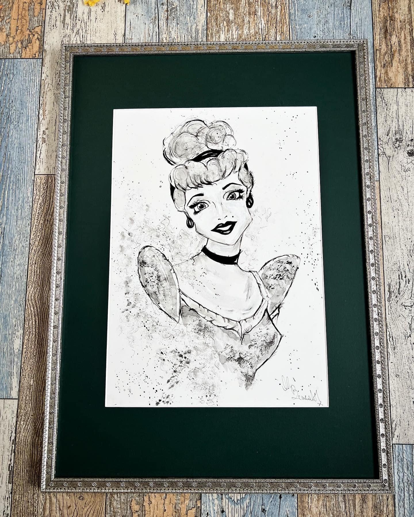 Cinderella - Original Framed Water Colour Painting
