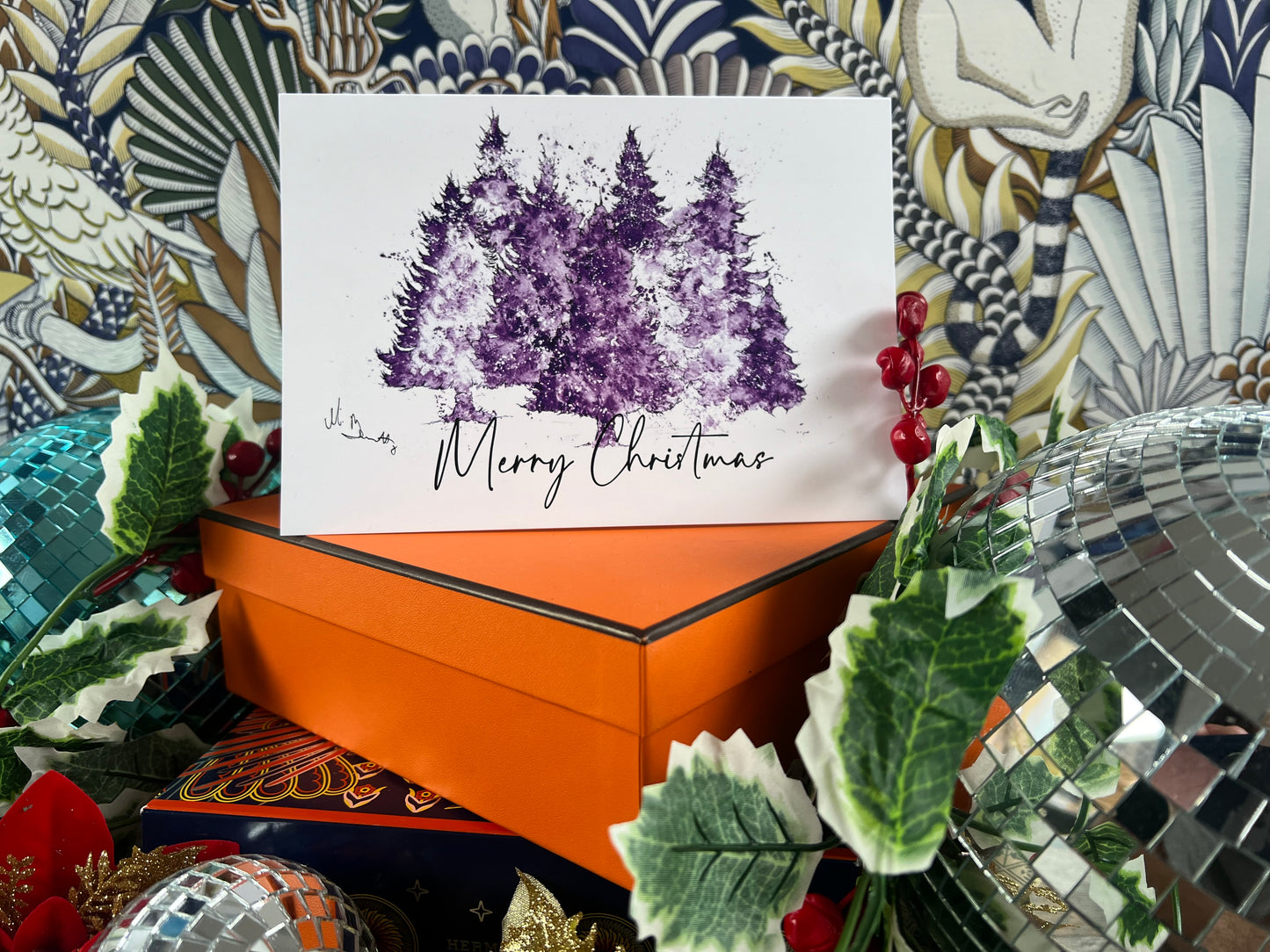 A5 Christmas Card - Winter Trees Landscape