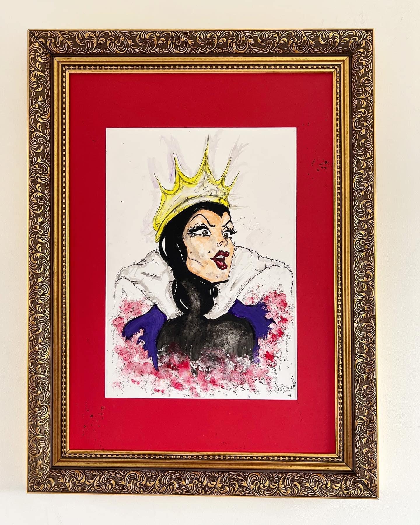 The Evil Queen Original Framed Painting - Snow White - Disney Villains Art - Evil Queen Painting - Evil Queen Art - OUAT ART- Snow White Art