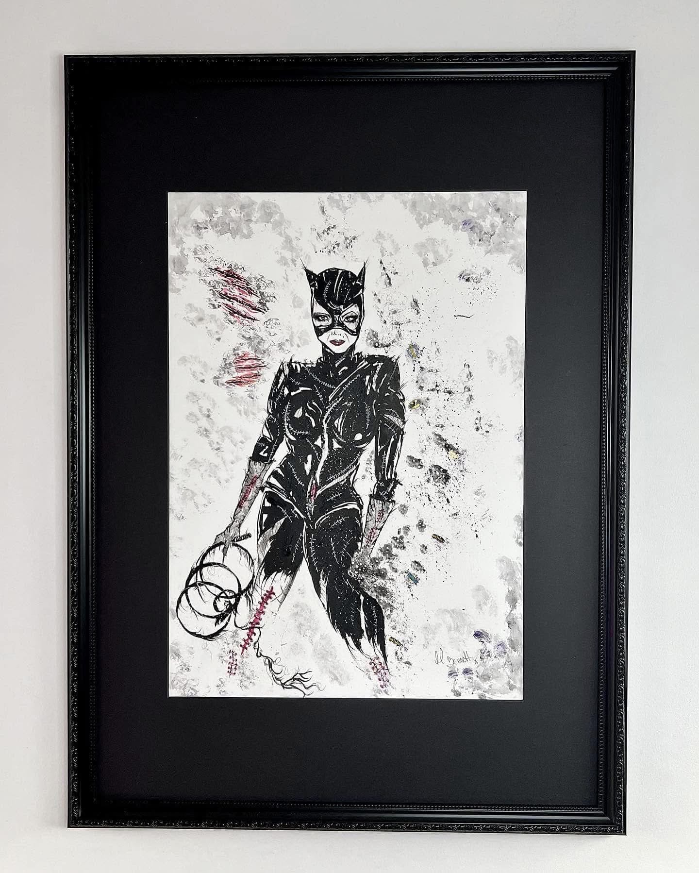Catwoman - Original - Catwoman - Framed Painting -Batman - Catwoman Art - Catwoman Painting - Large - Batman Returns - DC Comics Art