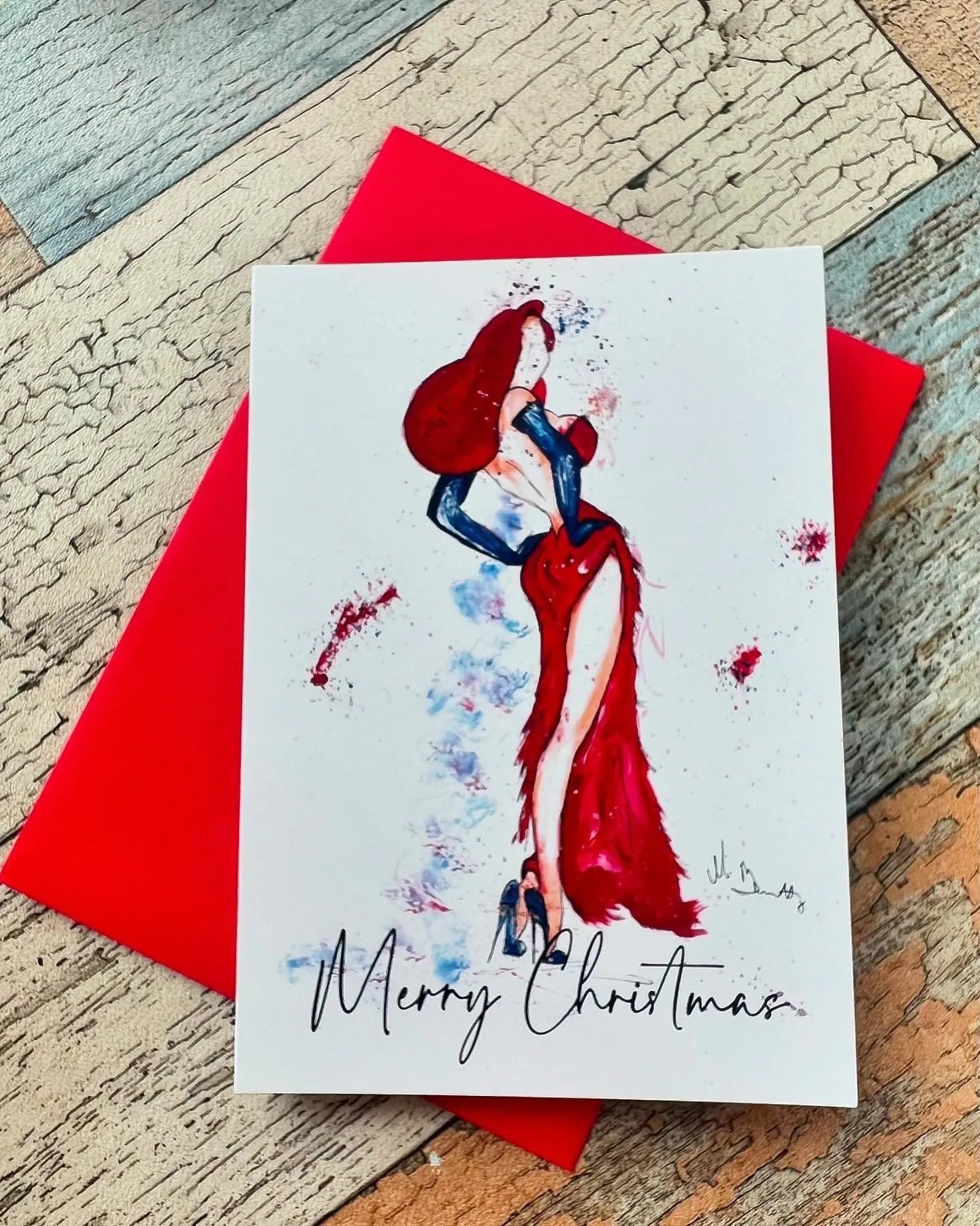 Jessica Rabbit - A5 Christmas Card - Jessica Rabbit Art