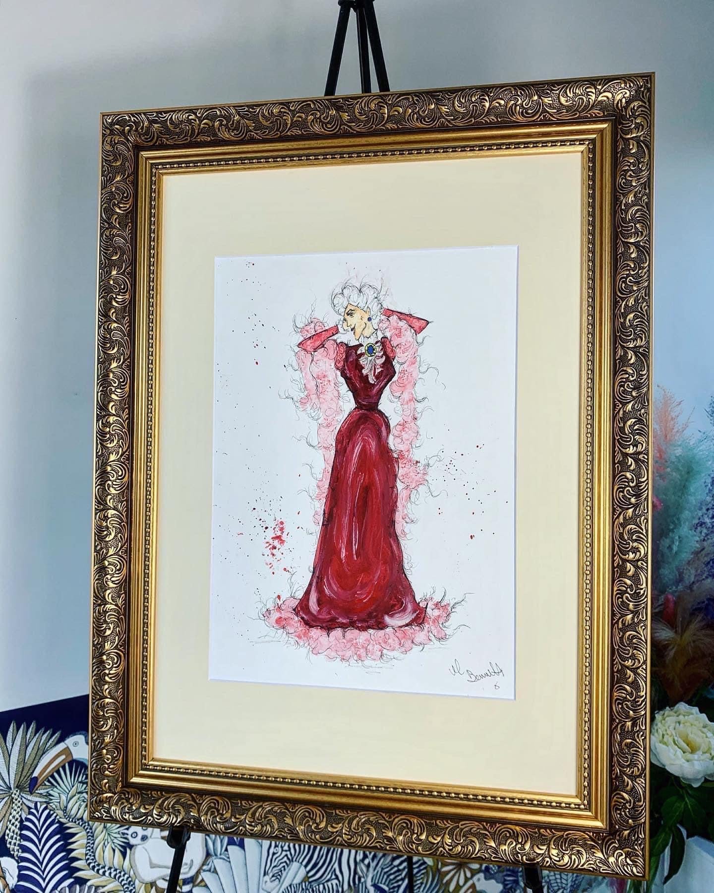 Madame Adelaide Bonfamille - The Aristocats - Original Framed Painting - The Aristocats Painting