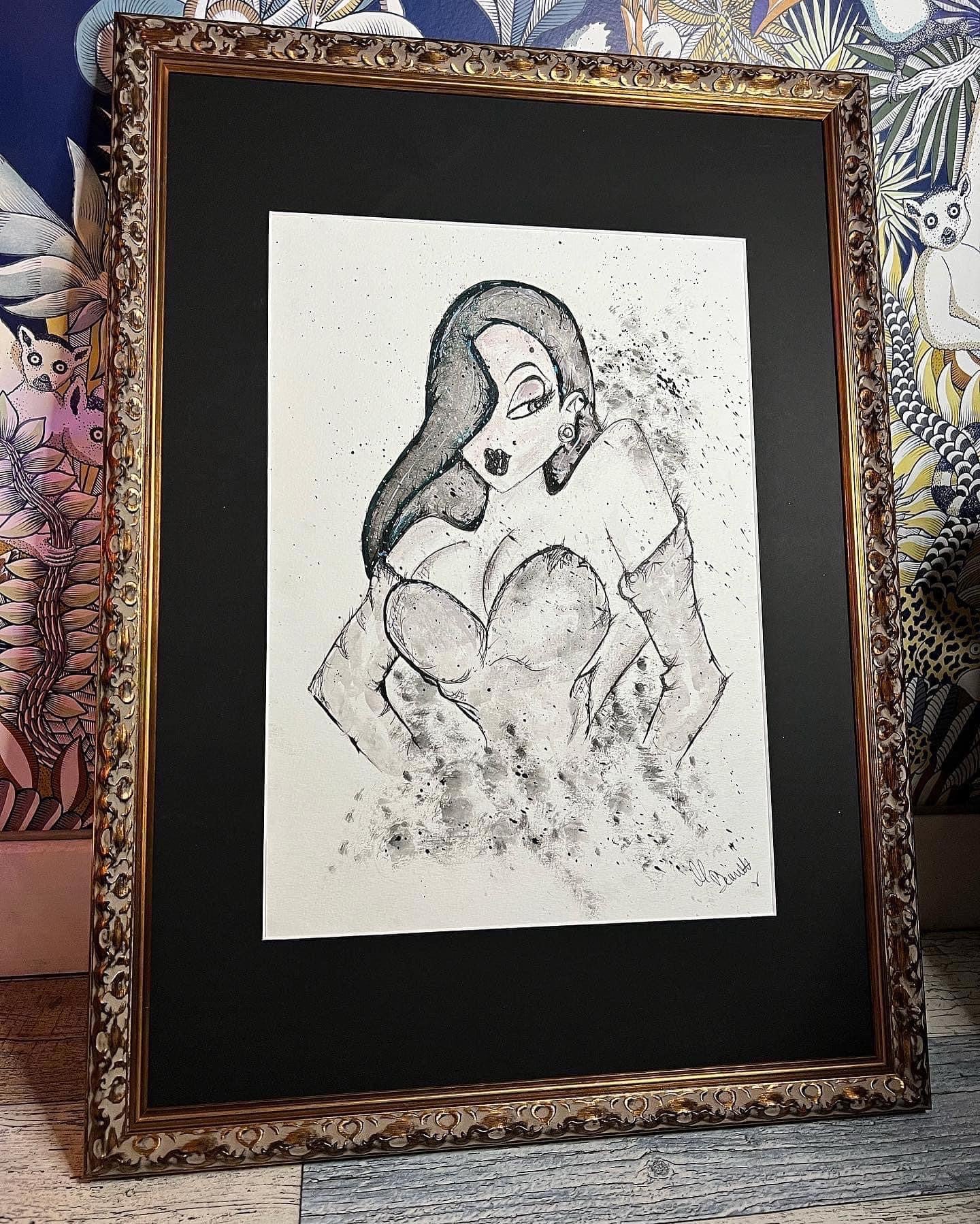 Jessica Rabbit - Original - Framed - Painting - Jessica Rabbit Art - Who Framed Roger Rabbit - Jessica Rabbit Painting - Pin Up - Pin Up Art