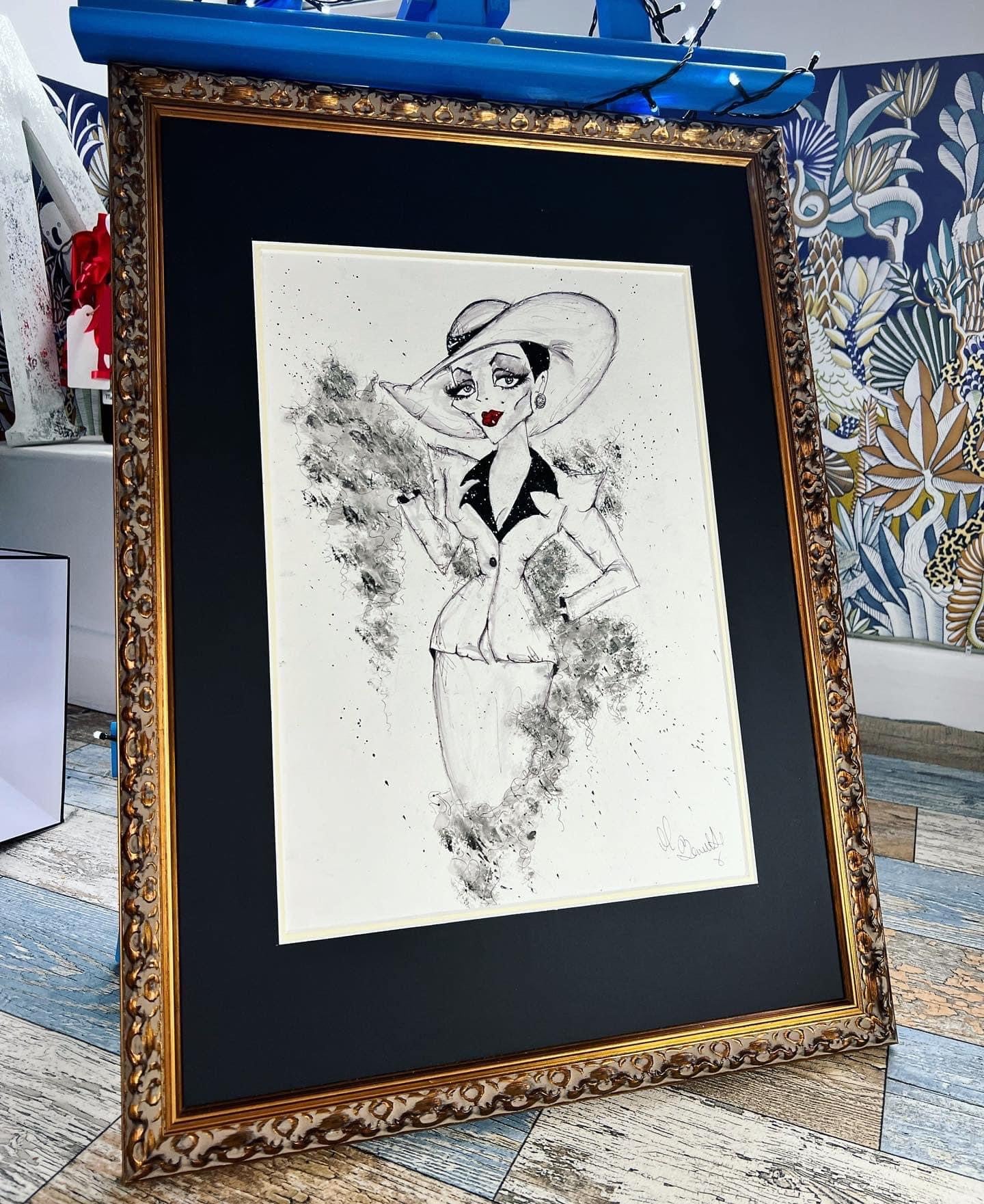 Alexis Carington - Joan Collins - Dynasty -Original Framed Painting - Dynasty Print - Joan Collins Art