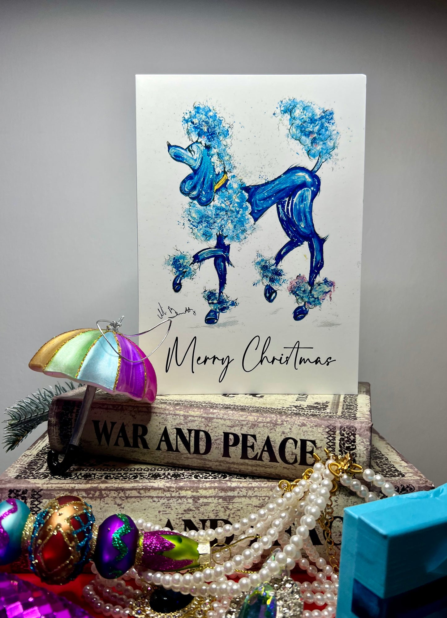 A5 Christmas Card - Noodle The Poodle