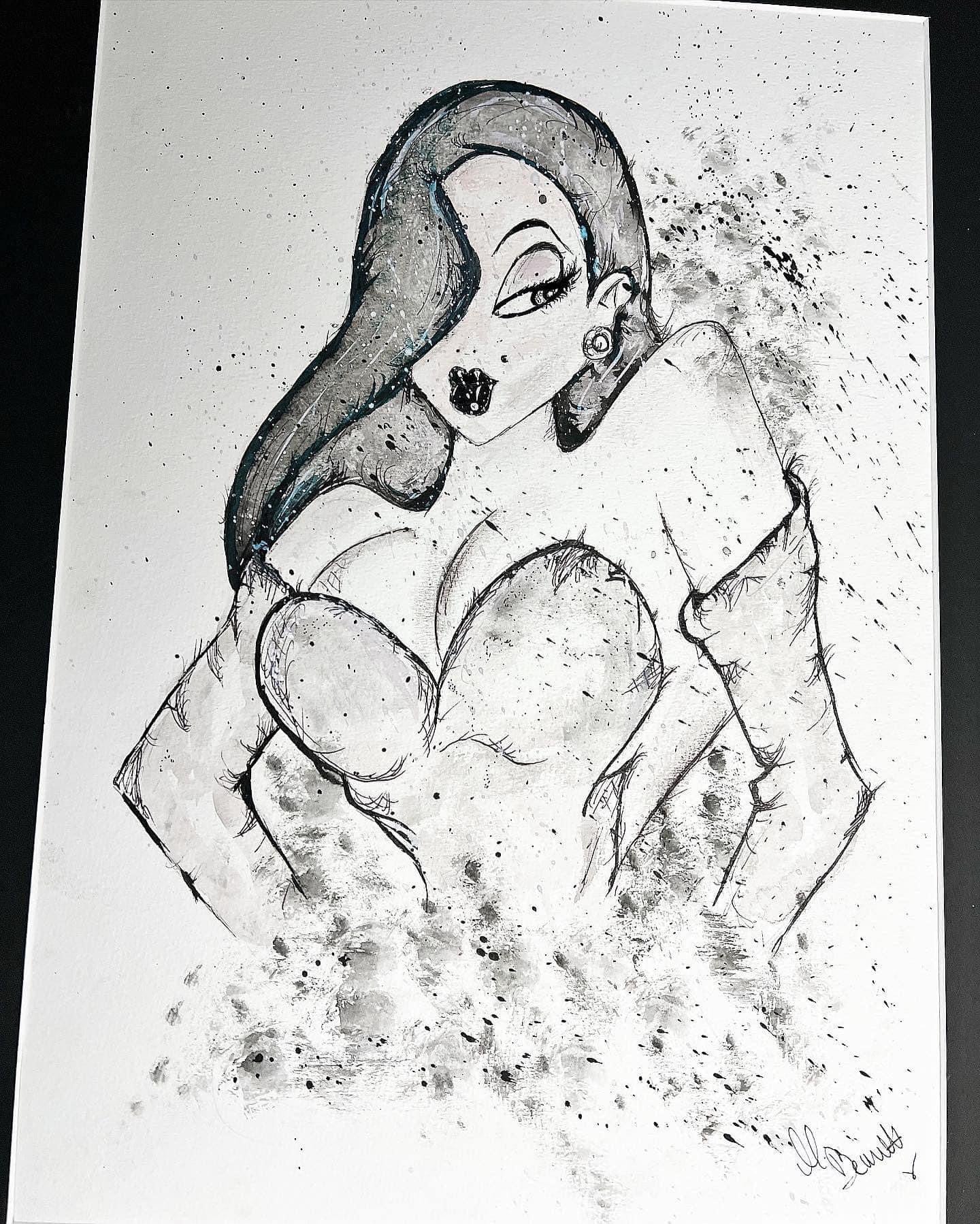 Jessica Rabbit - Original - Framed - Painting - Jessica Rabbit Art - Who Framed Roger Rabbit - Jessica Rabbit Painting - Pin Up - Pin Up Art