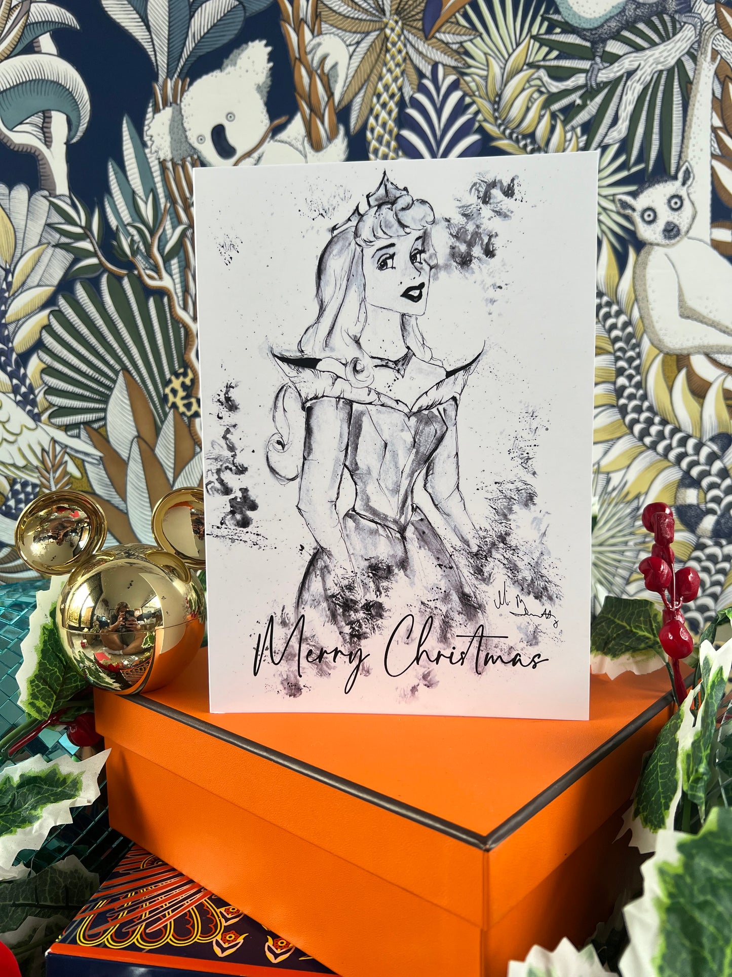 Sleeping Beauty A5 Christmas Card - Disney Art - Disney Princess - Disney Card