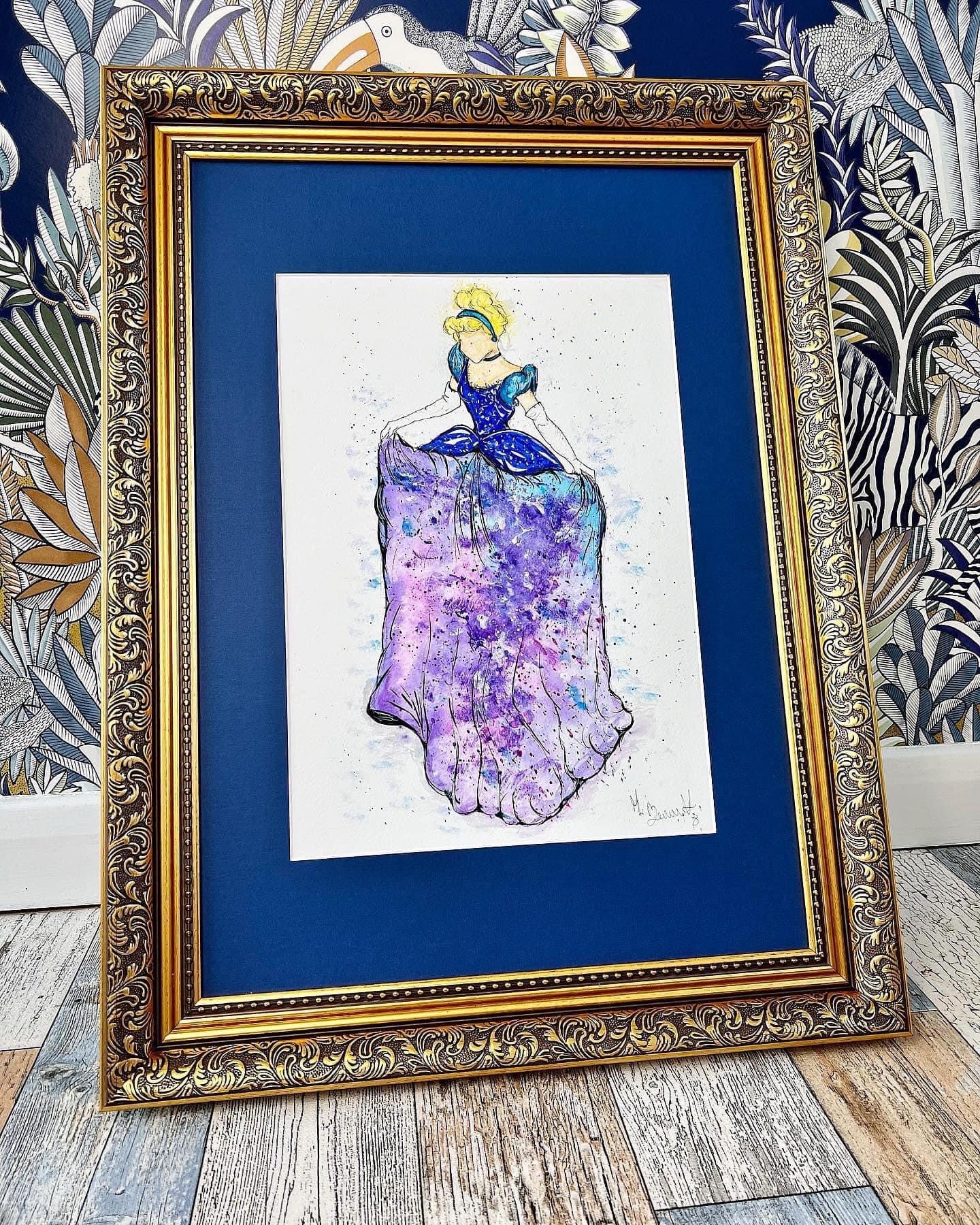Cinderella - Original Framed Water Colour Painting