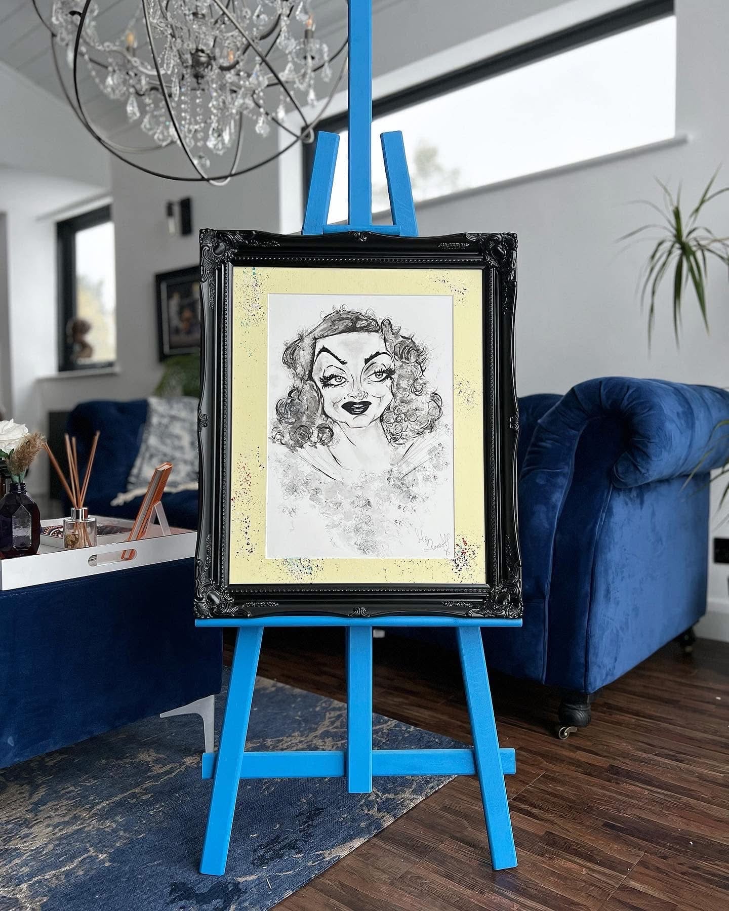 Bette Davis - Original  Framed Caricature Painting- Bette Davis Art - Fued - All about Eve - Bette Davis Painting