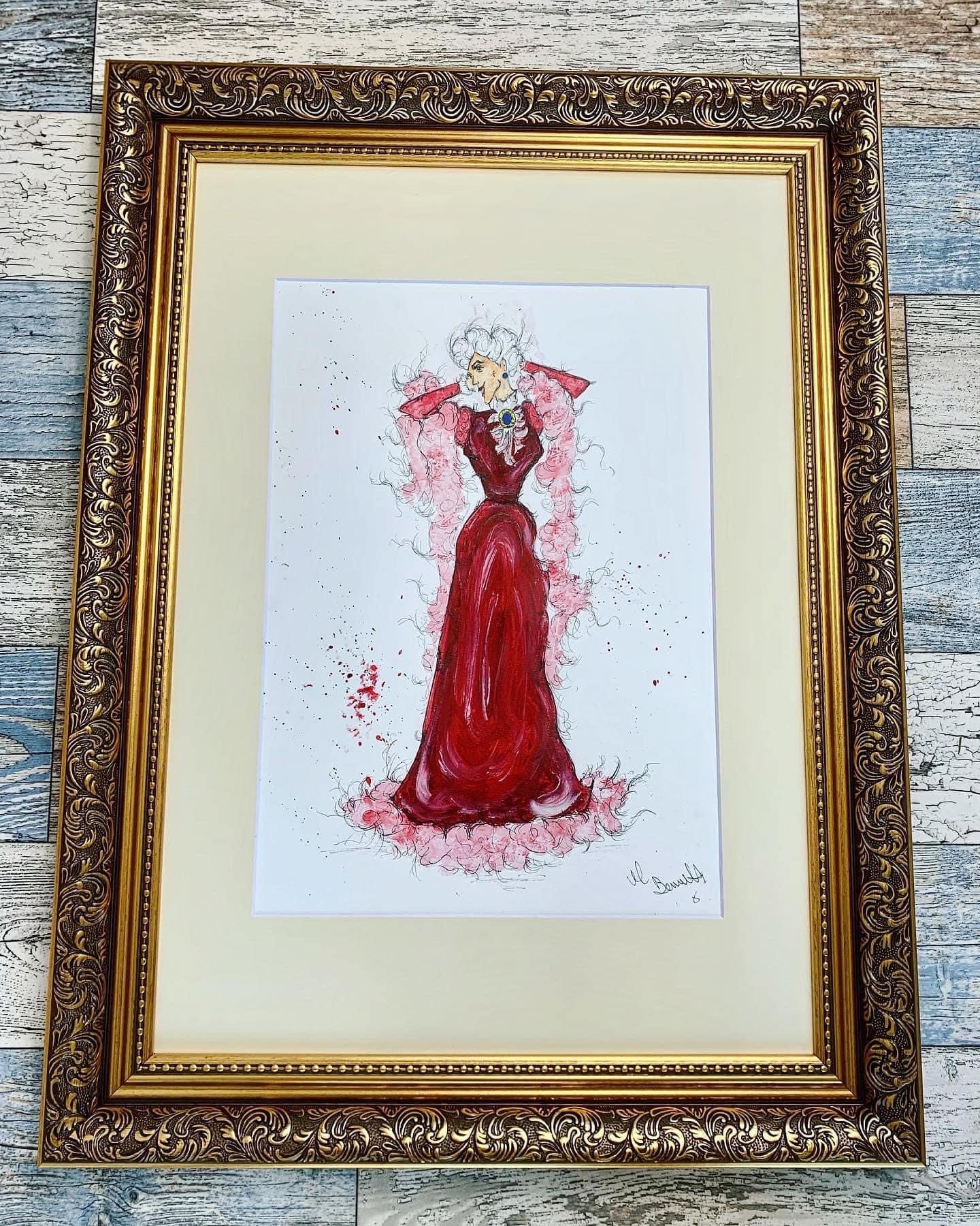 Madame Adelaide Bonfamille - The Aristocats - Original Framed Painting - The Aristocats Painting