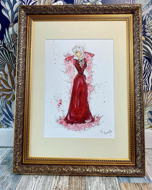 Madame Adelaide Bonfamille - The Aristocats - Original Framed Painting - The Aristocats Painting