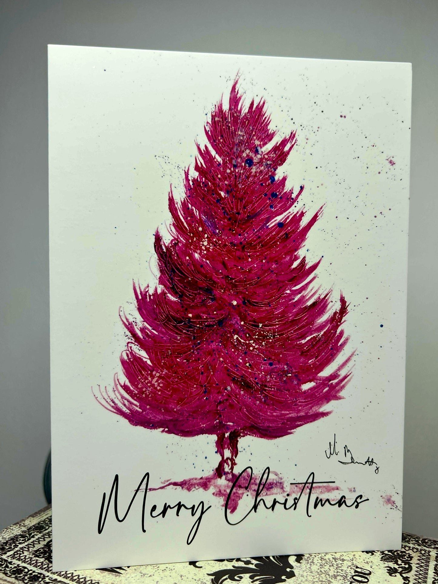 A5 Christmas Card - Pink Christmas Tree