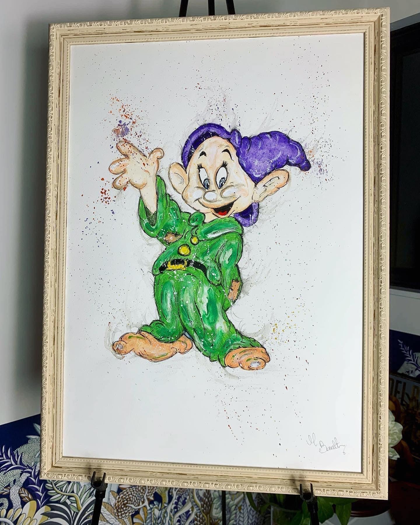 Dopey Print - Snow White and the 7 Dwarfs    - Limited Edition Print - Edition Size 10  - Art Print - Snow White