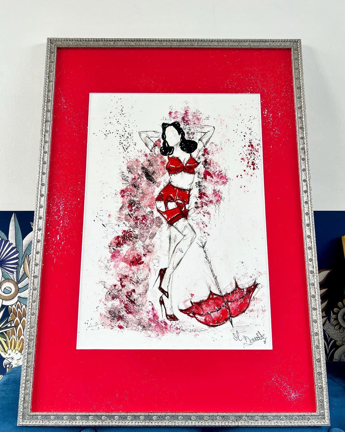 Dita Von Teese - Original Painting - Framed - Pin Up - Dita Avon Teese Art - Dita Von  Teese Painting