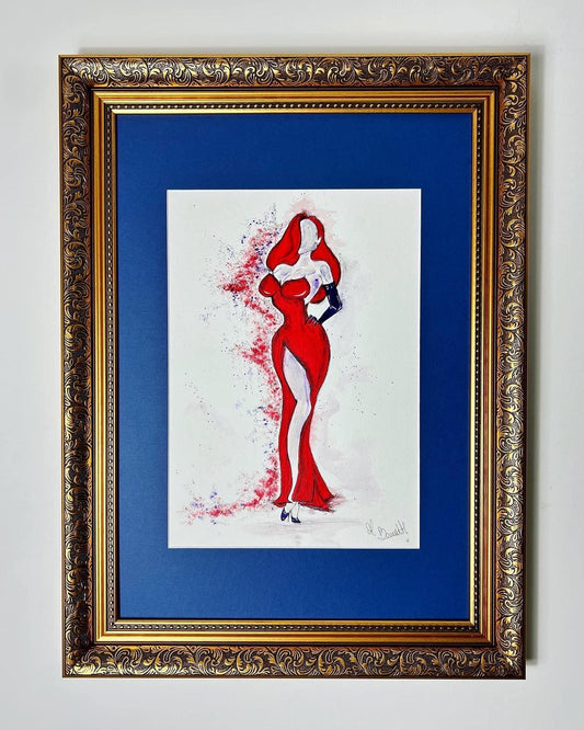 Jessica Rabbit - Original - Framed - Painting - Jessica Rabbit Art - Who Framed Roger Rabbit - Jessica Rabbit Painting - Pin Up - Pin Up Art