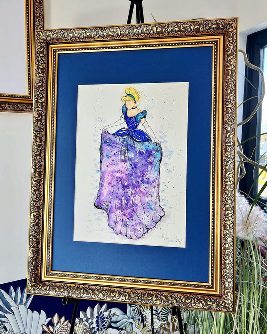 Cinderella - Original Framed Water Colour Painting