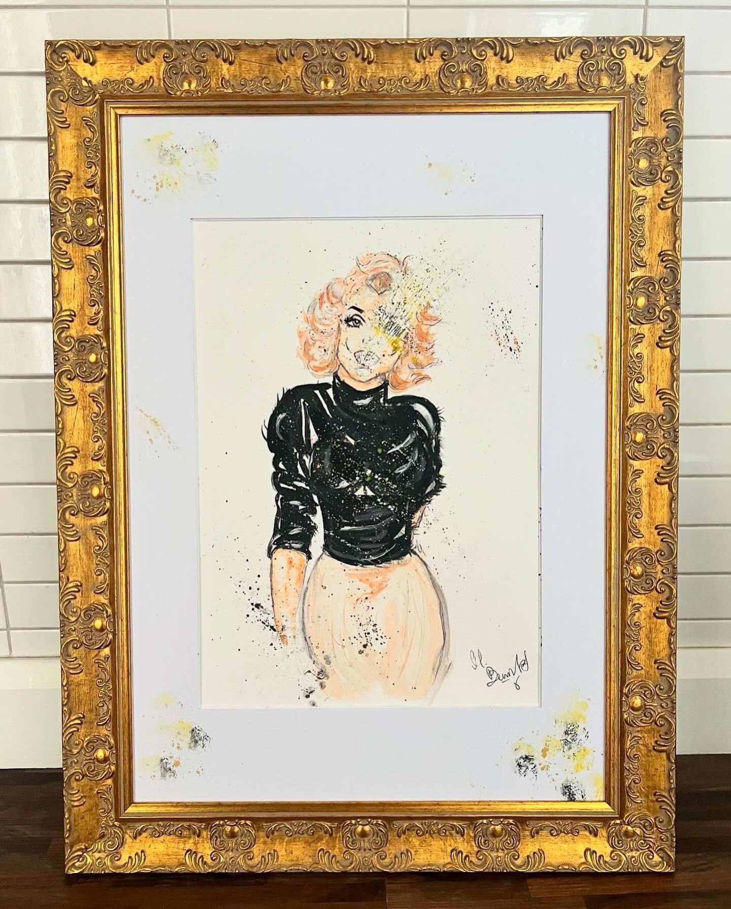 Marilyn Monroe - Original Water Colour Painting - Framed  In A Beautiful Gold French Ornate Frame
