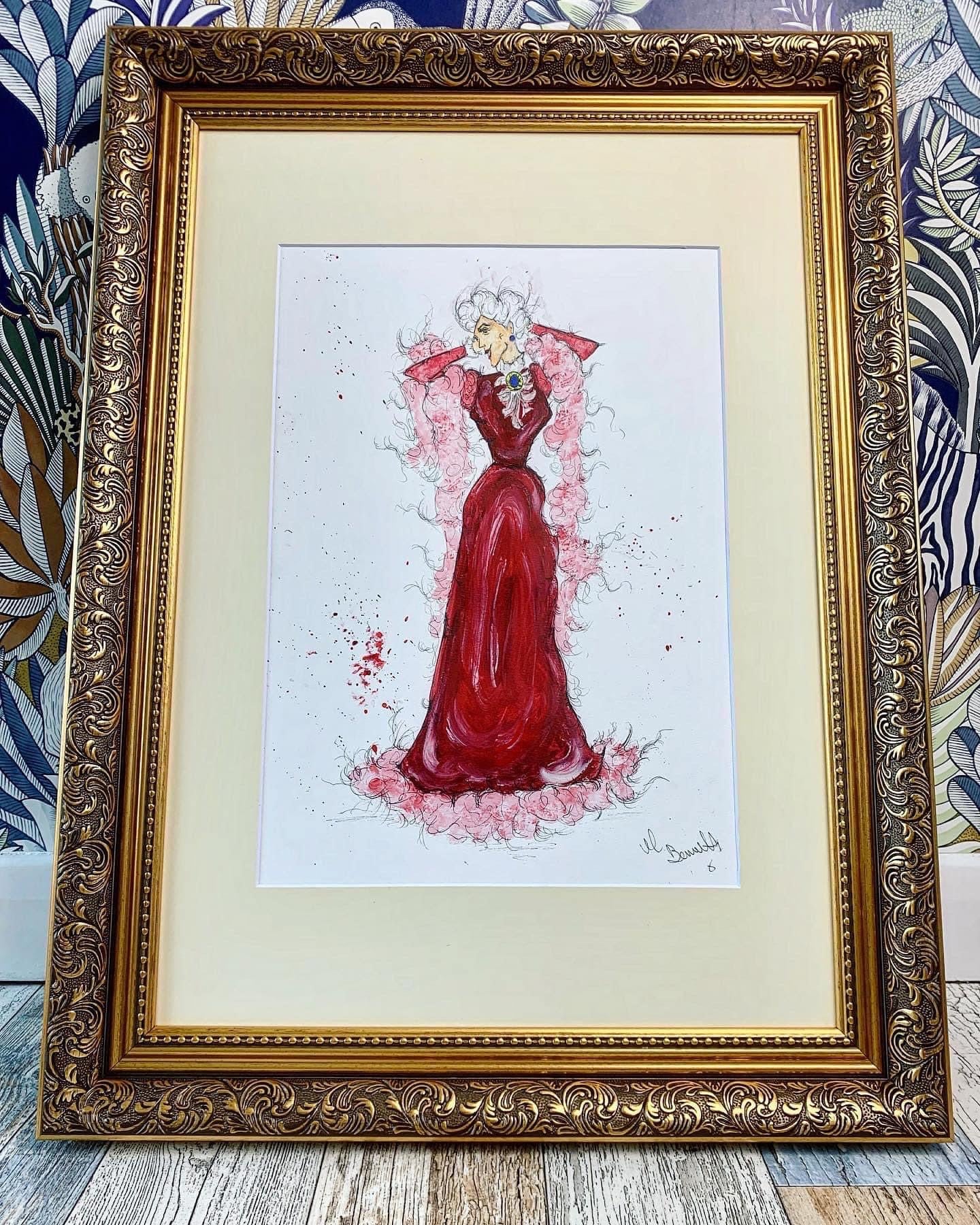 Madame Adelaide Bonfamille - The Aristocats - Original Framed Painting - The Aristocats Painting
