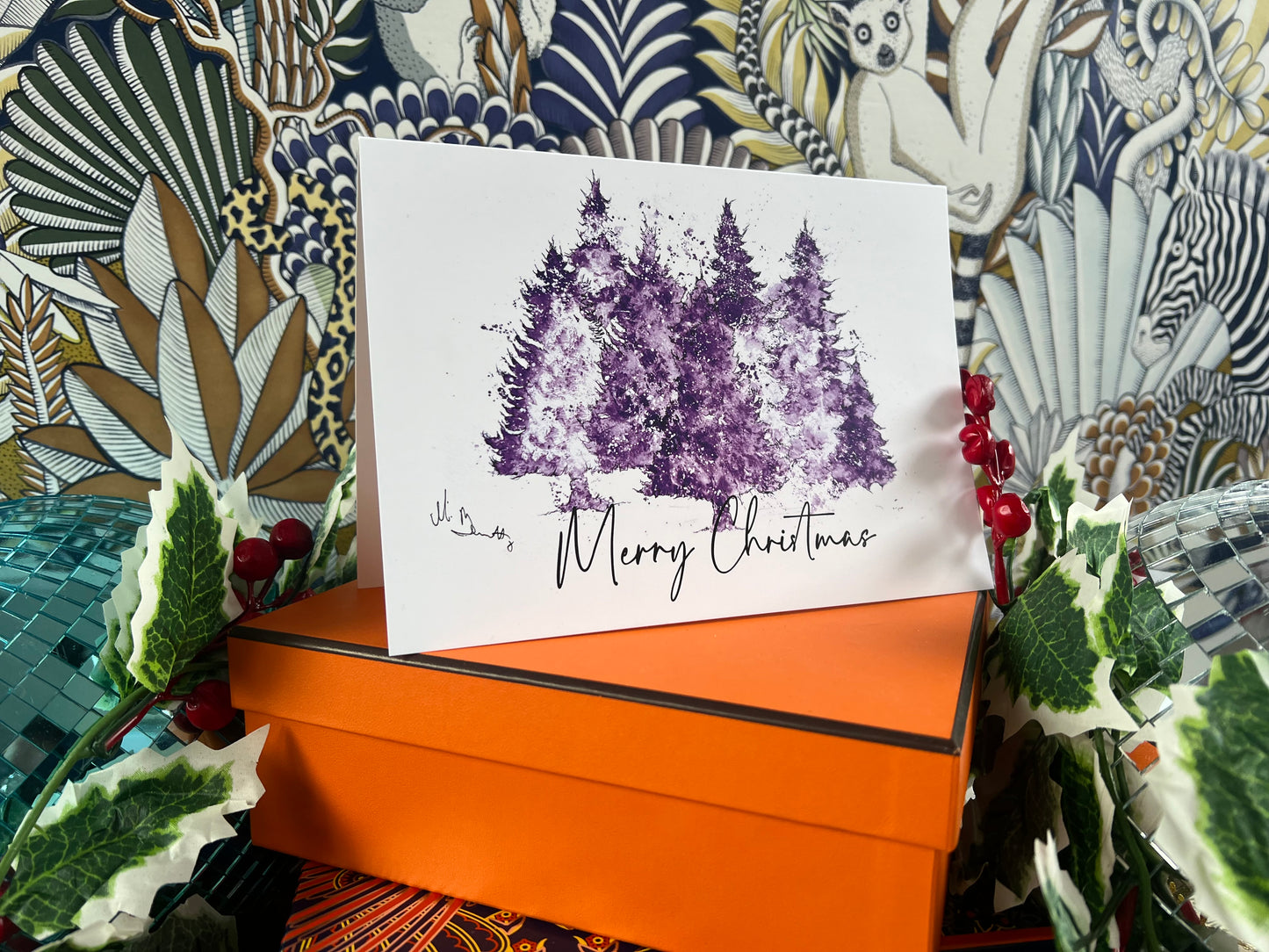 A5 Christmas Card - Winter Trees Landscape